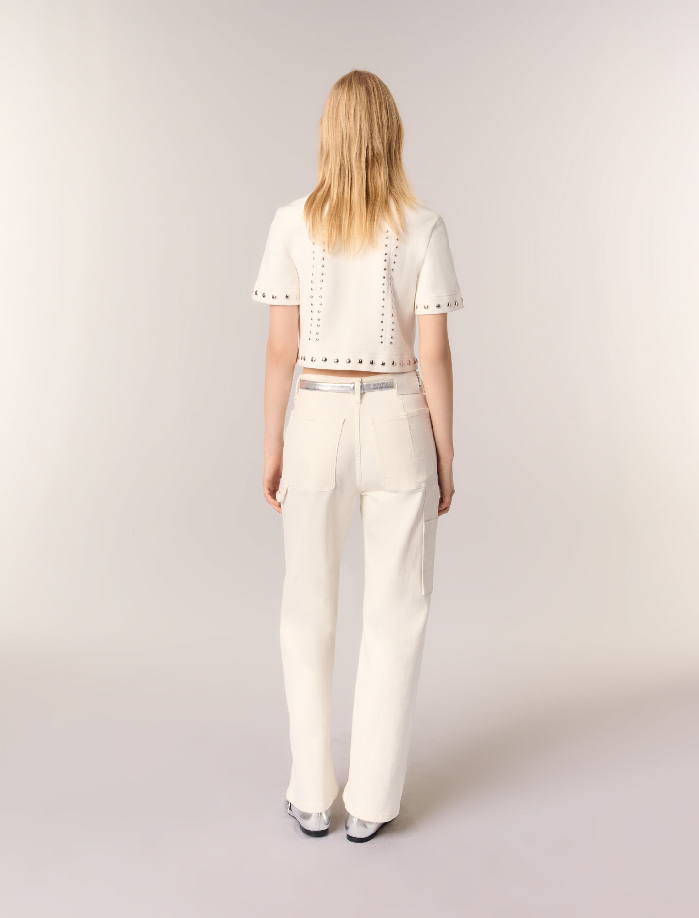 Studded cropped cardigan