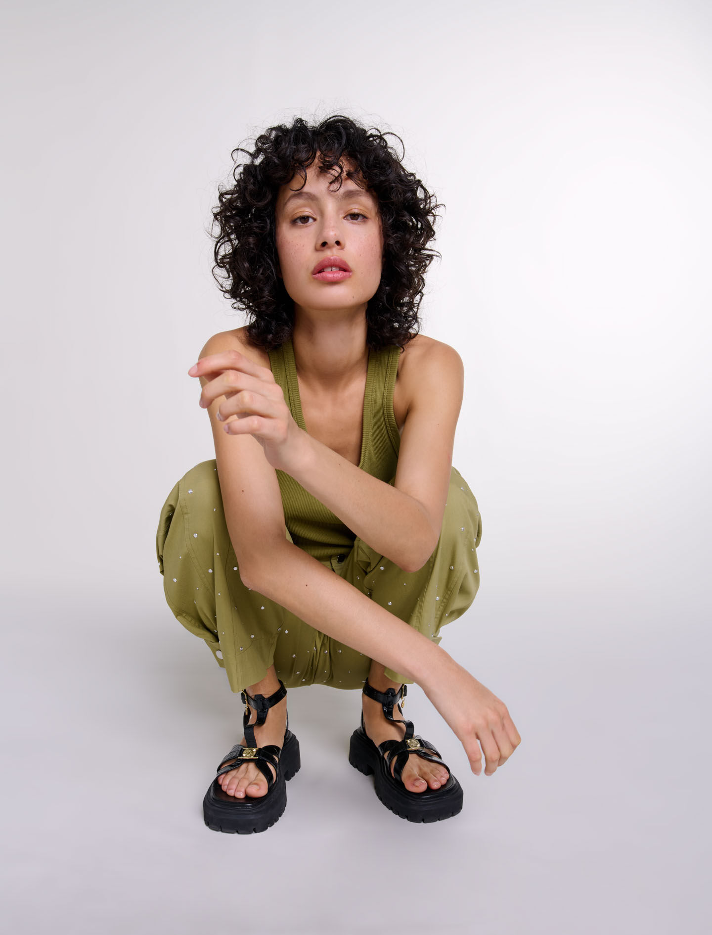 Studded baggy trousers