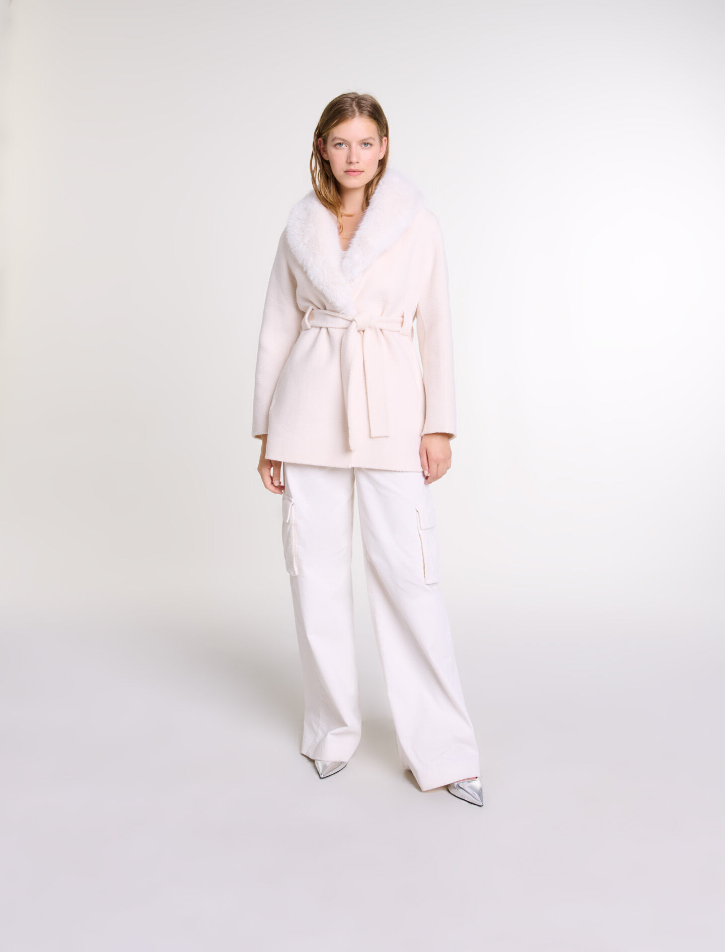 Double-faced mid-length coat