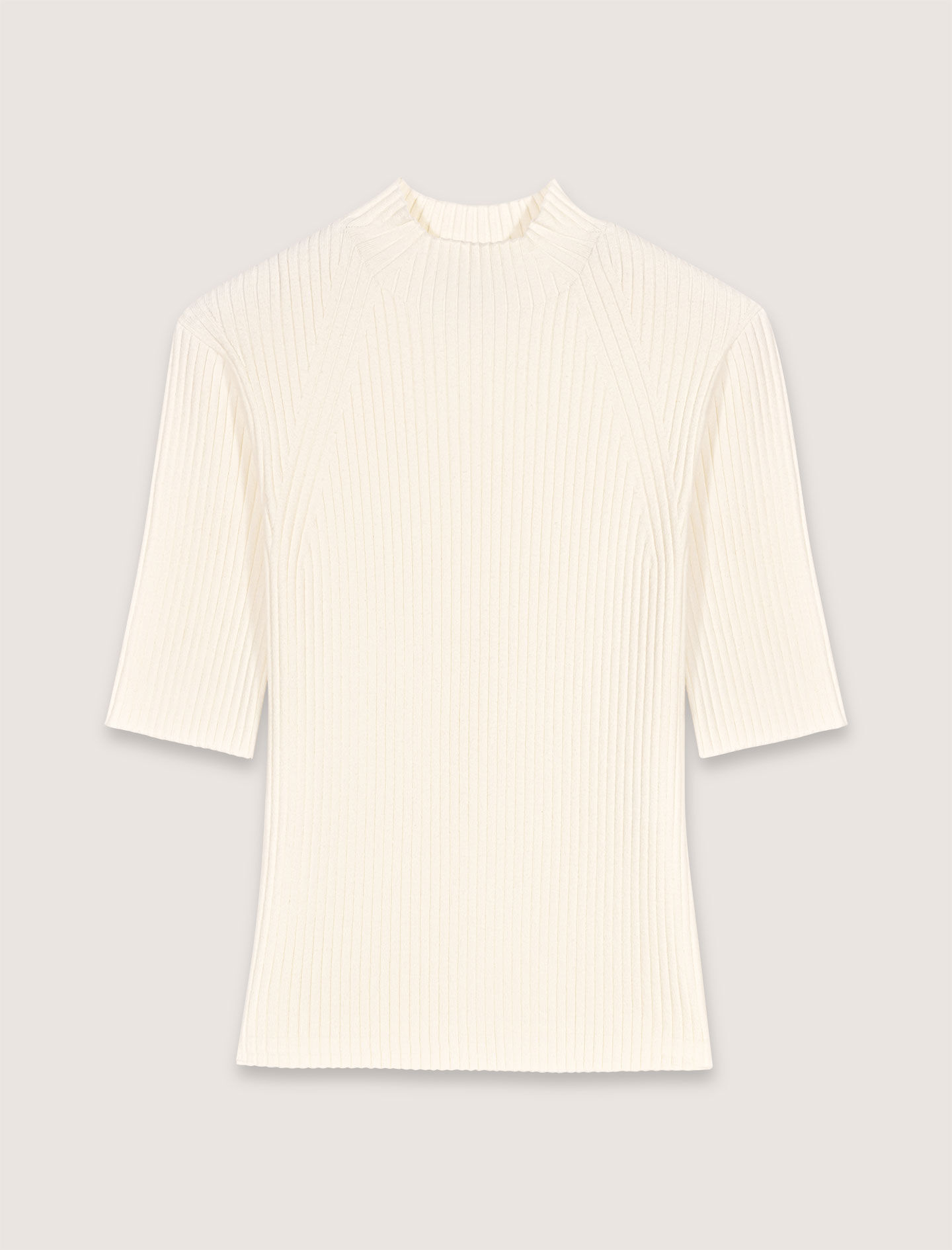 Cotton and silk ribbed top