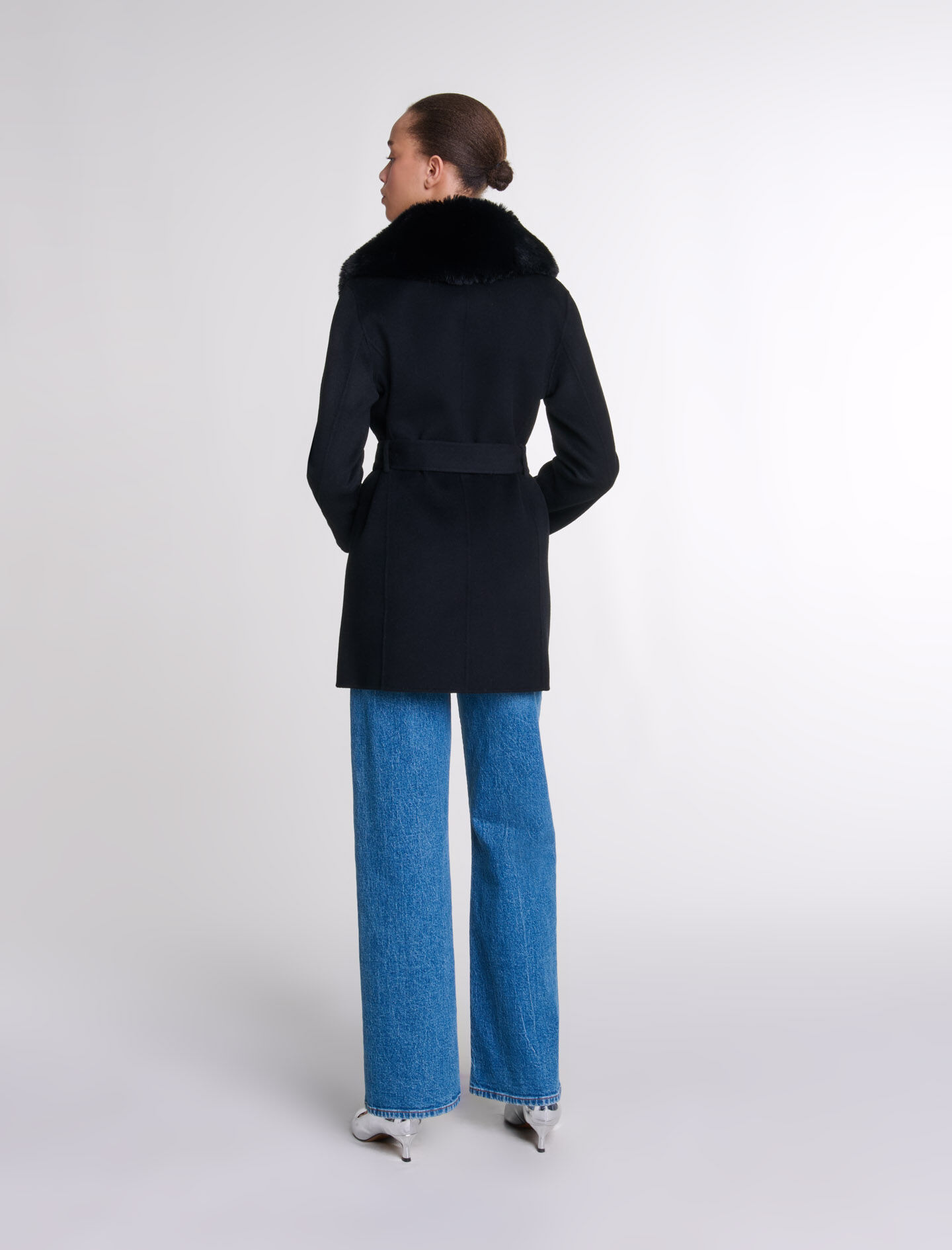 Double-faced mid-length coat