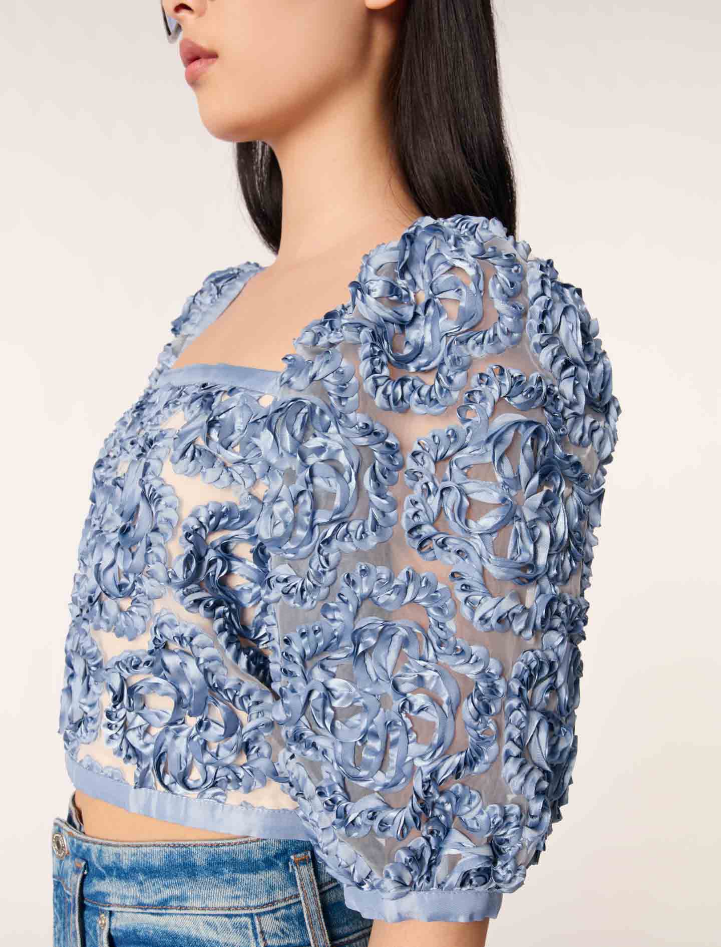 Floral organza top