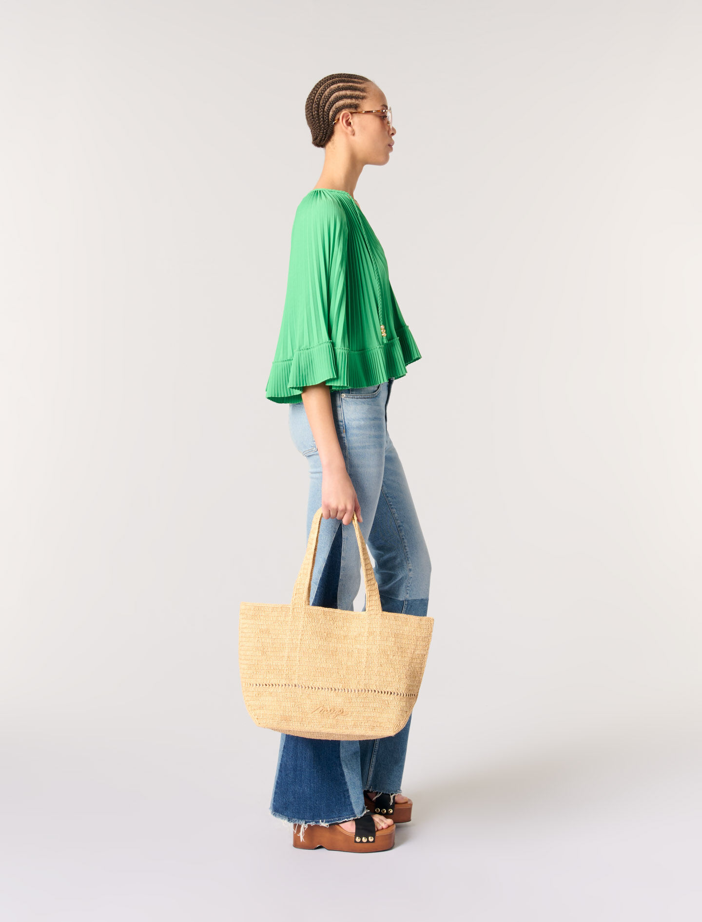 Cape-effect pleated top