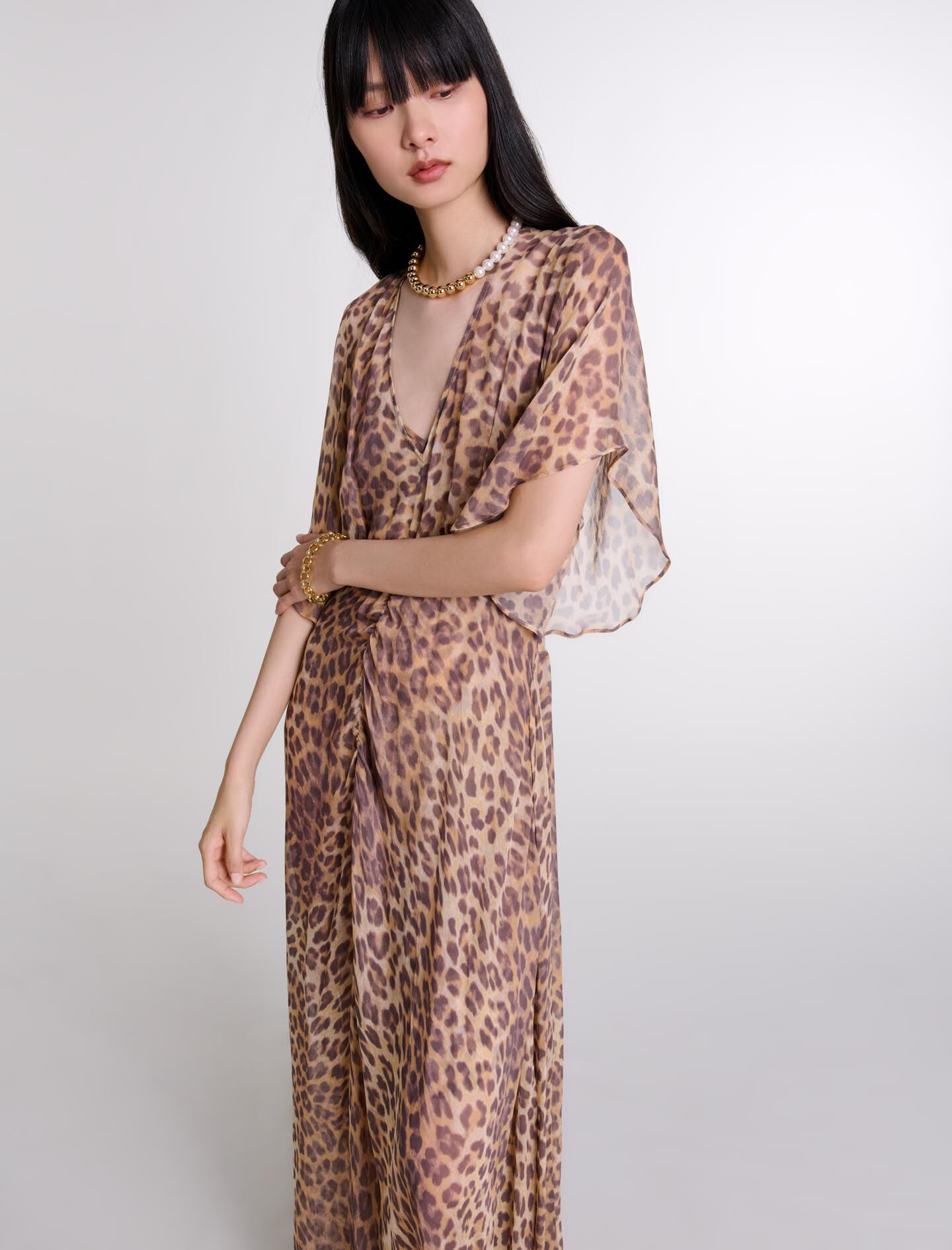 Leopard-print maxi dress