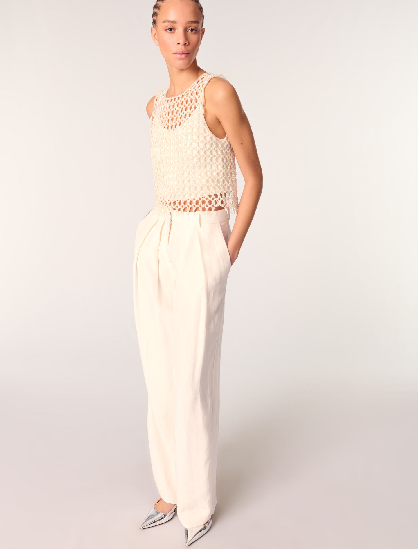 Wide-leg suit trousers