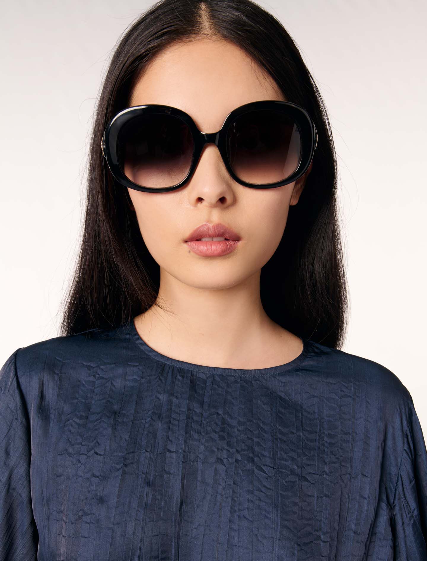 Satin-look short top