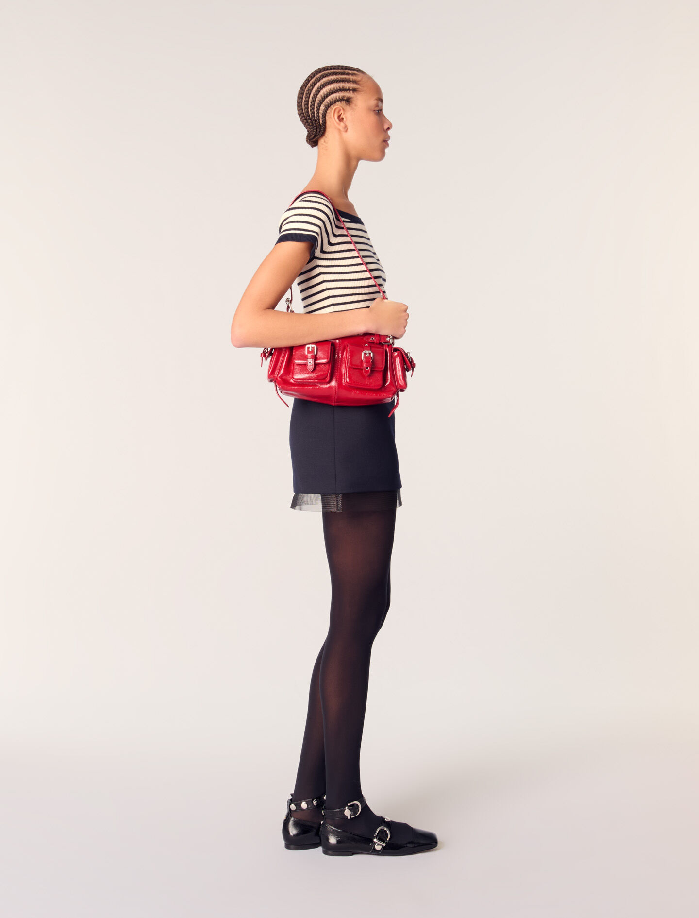 Wool blend and tulle skirt