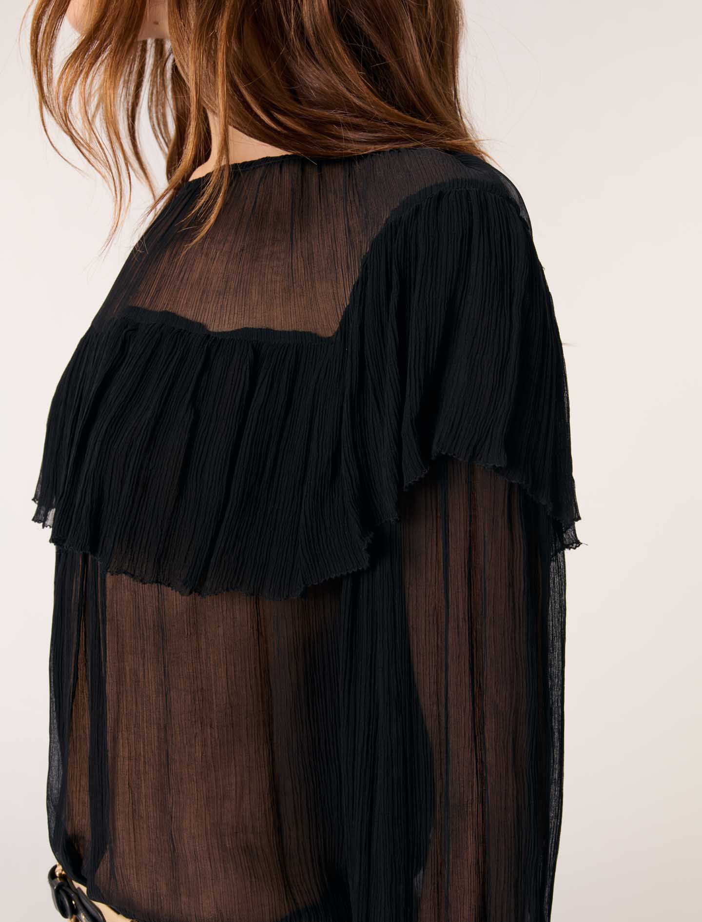 Ruffled chiffon top