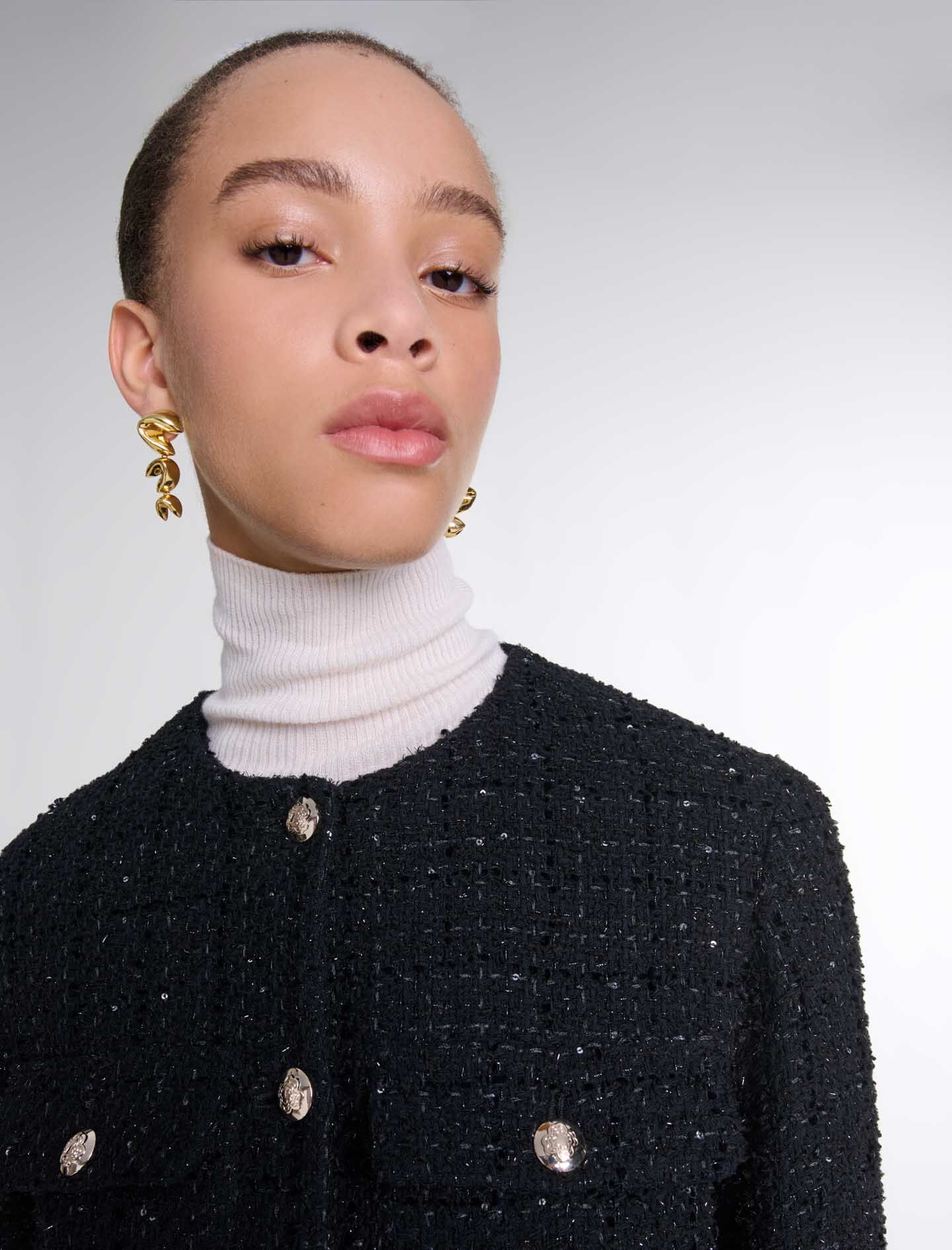 Sequinned tweed jacket