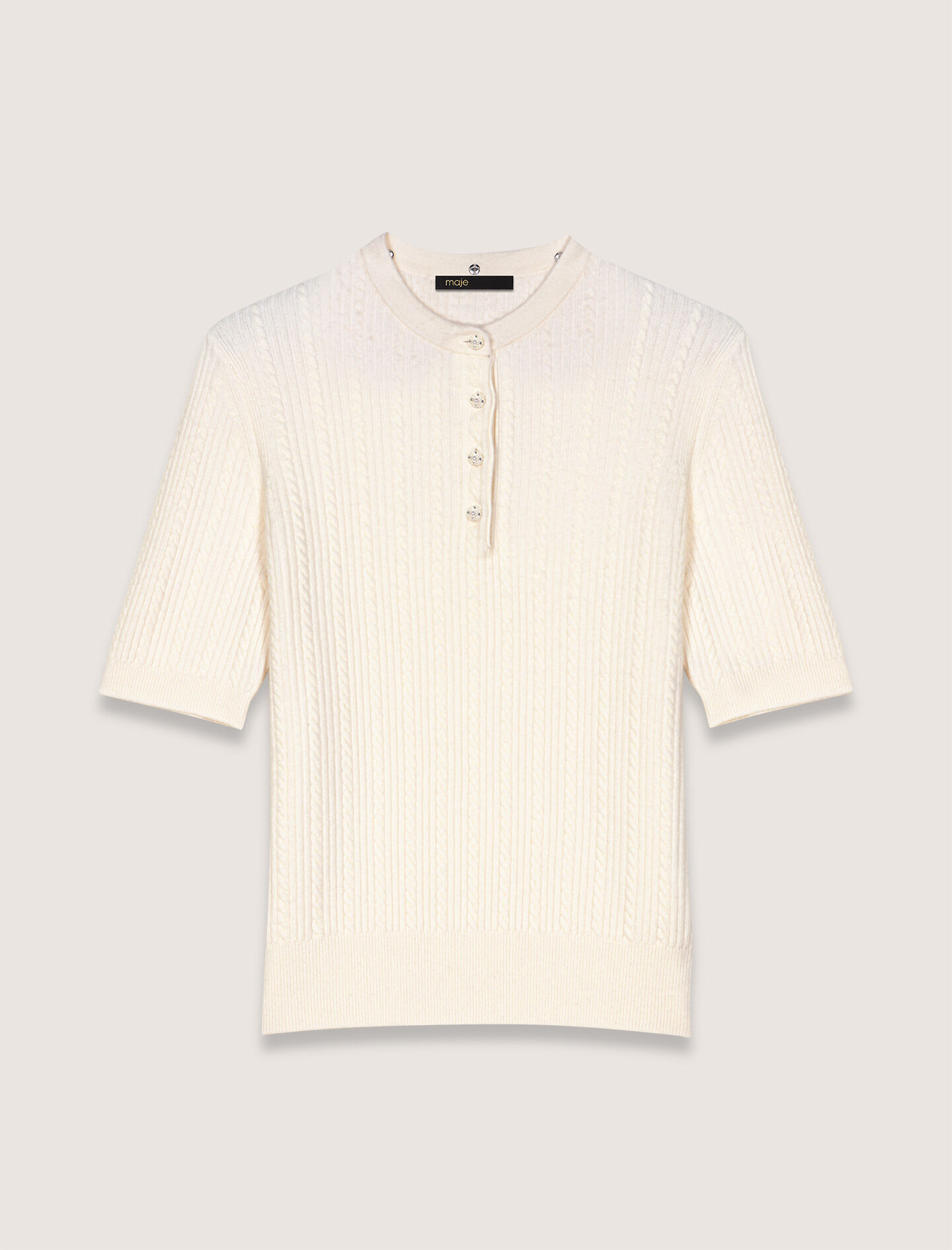 Removable collar knit polo shirt