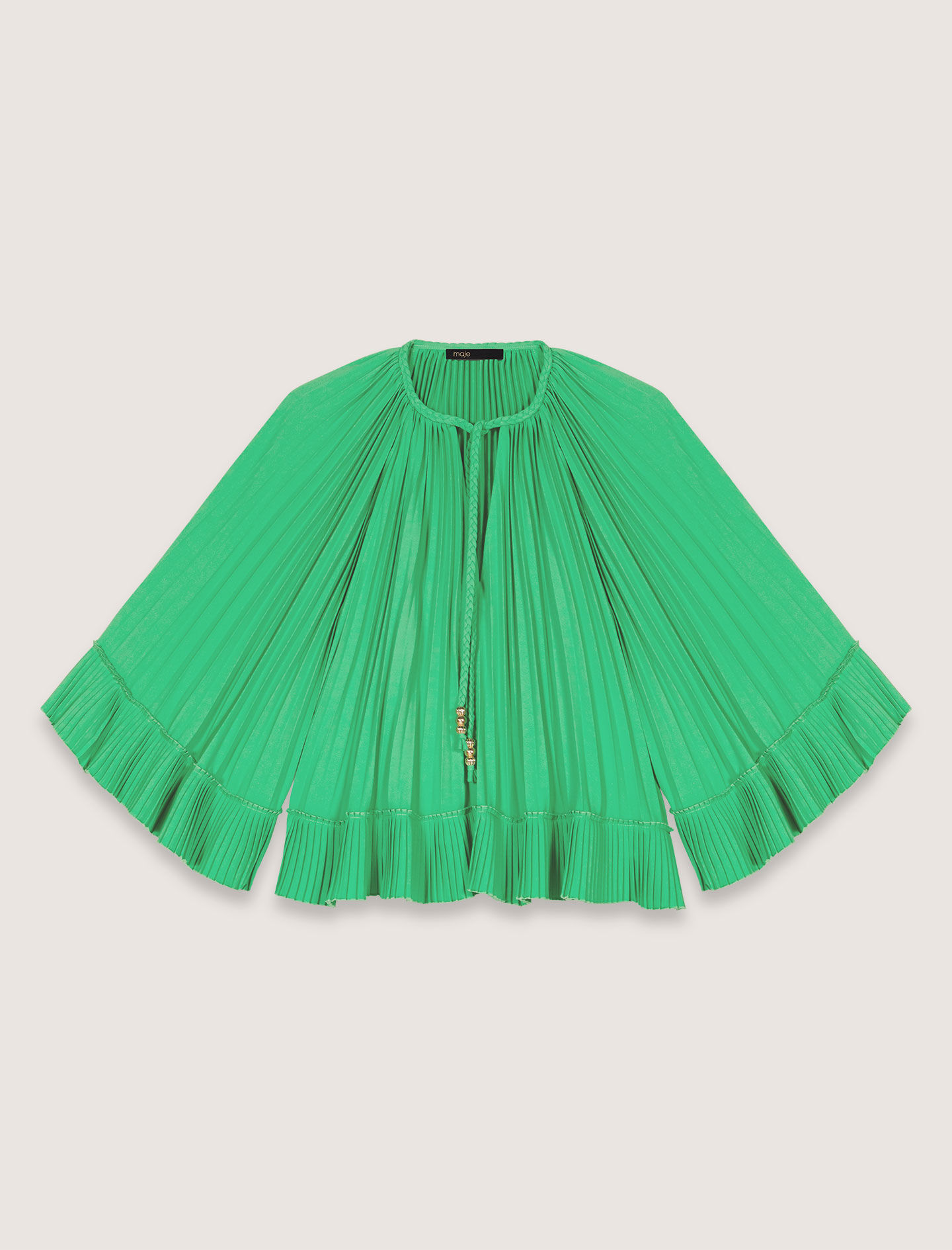 Cape-effect pleated top