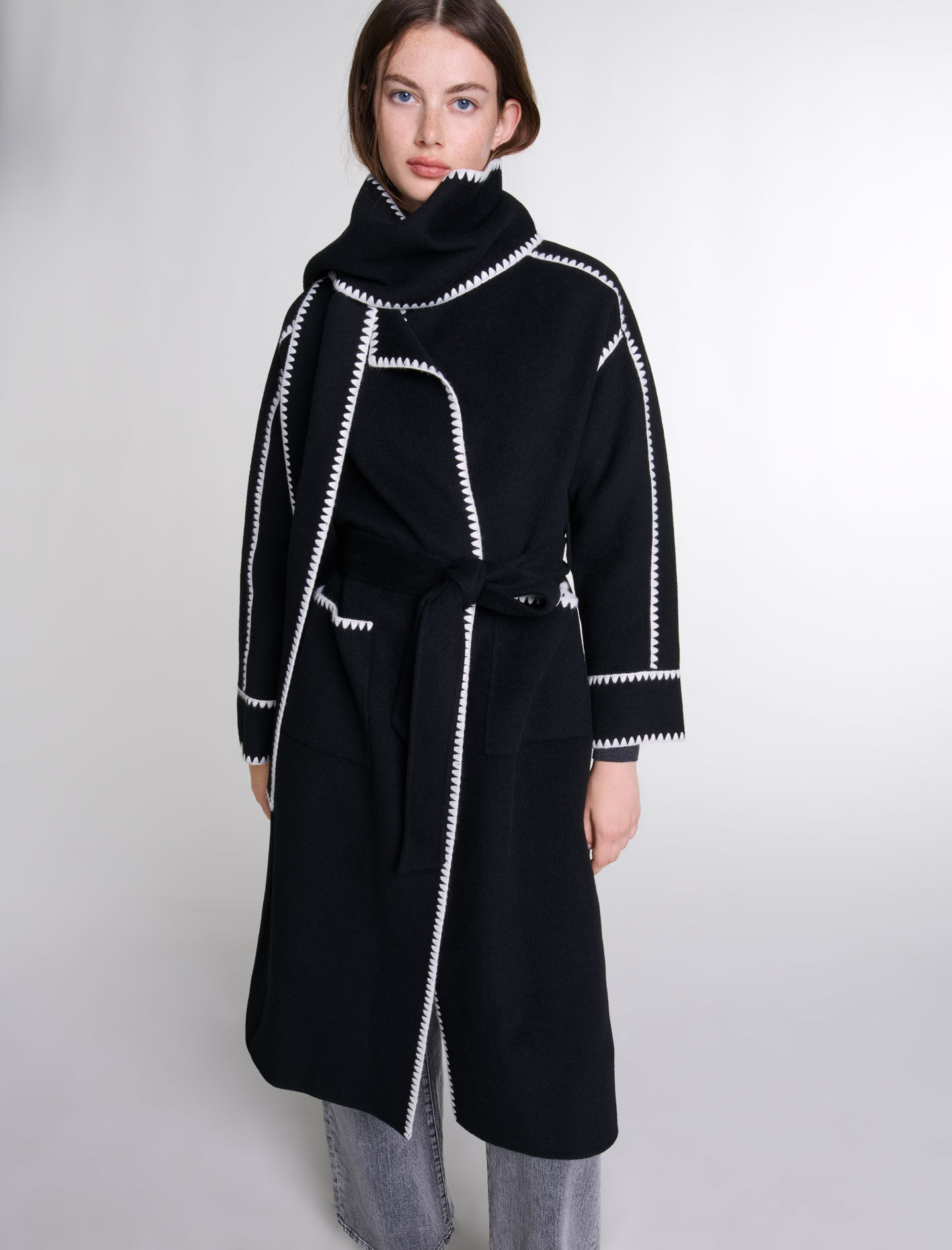 Two-tone double-faced coat