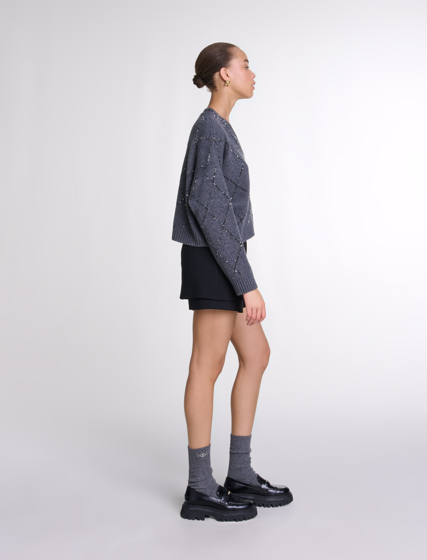 Sequin knit cardigan