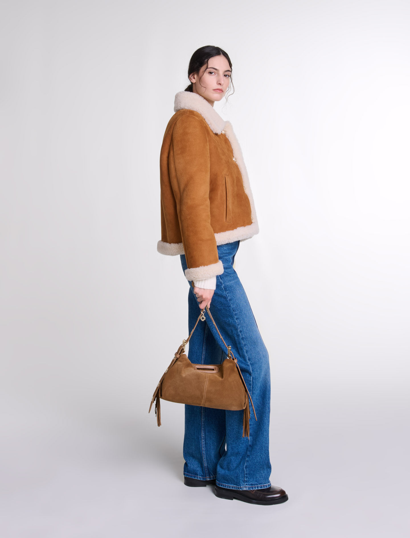 Shearling-effect fur coat