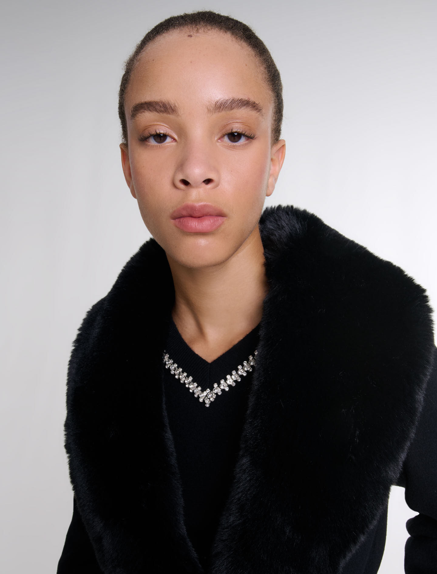 Double-faced mid-length coat