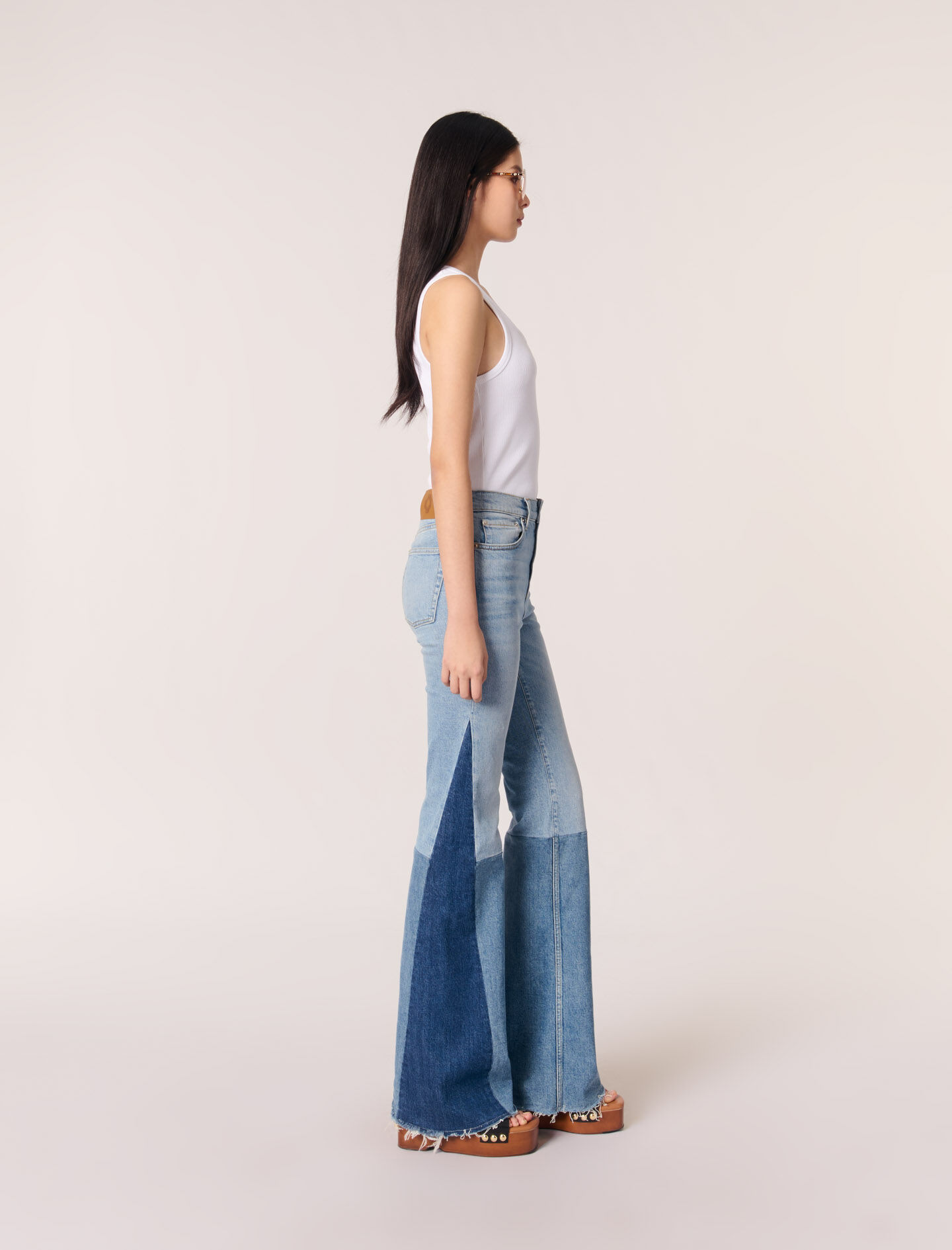 Tricolour patchwork jeans