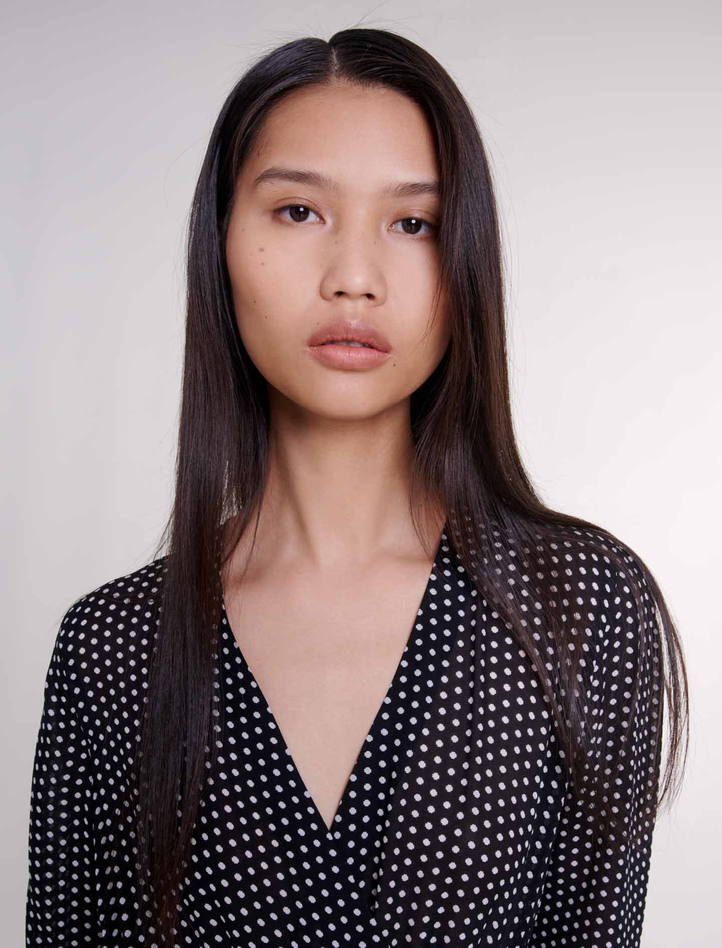 Mid-length polka dot dress