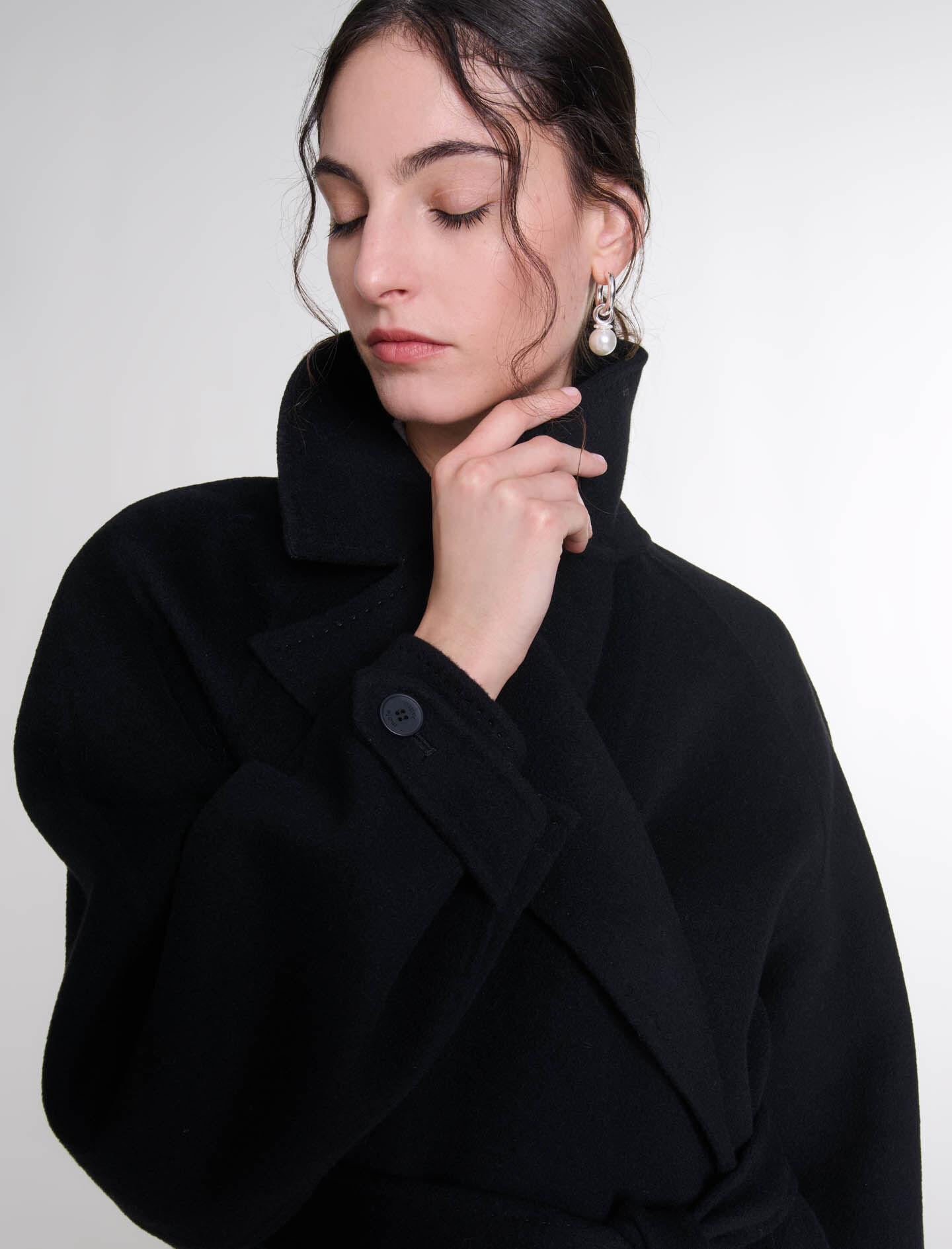 Double-faced mid-length coat