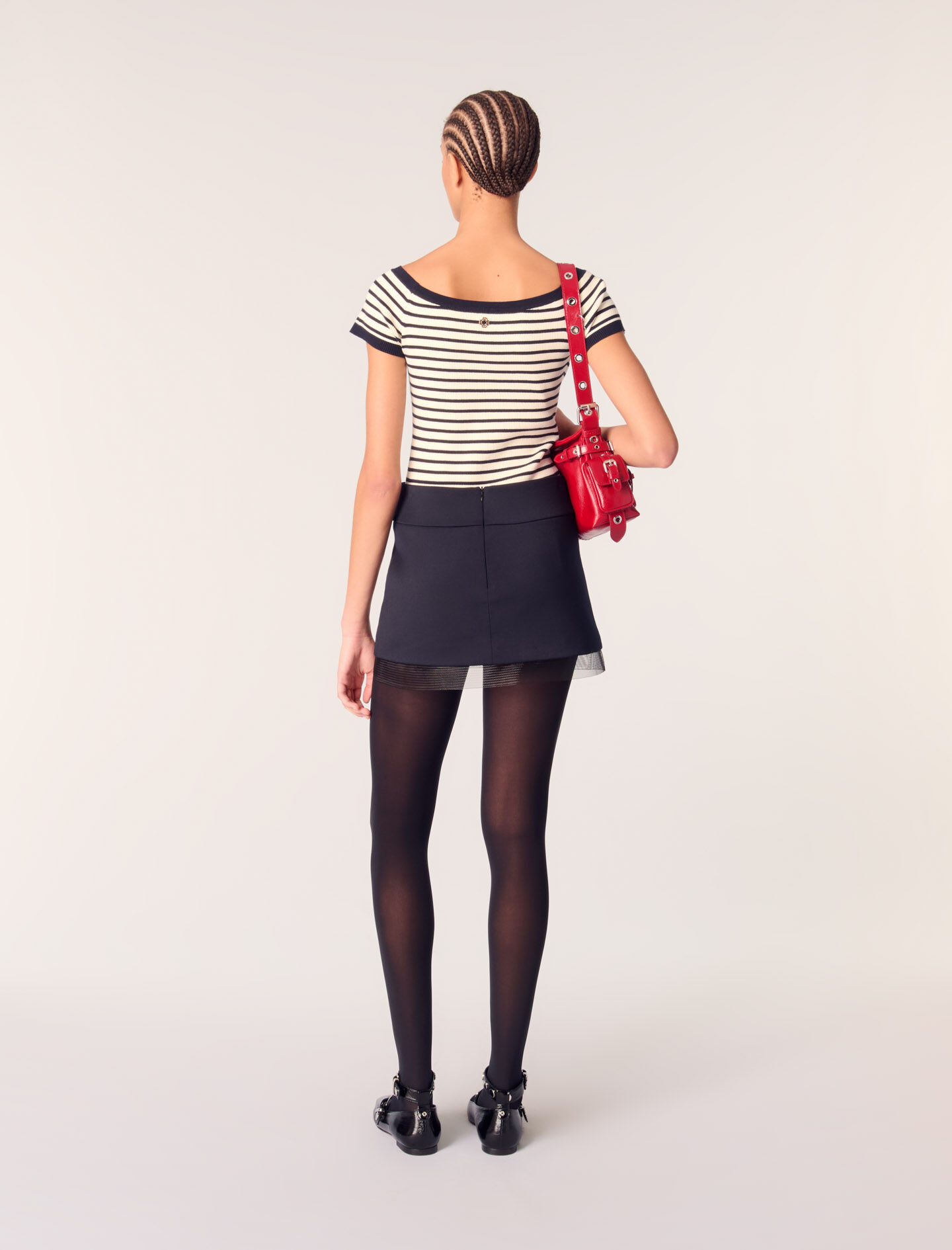 Wool blend and tulle skirt