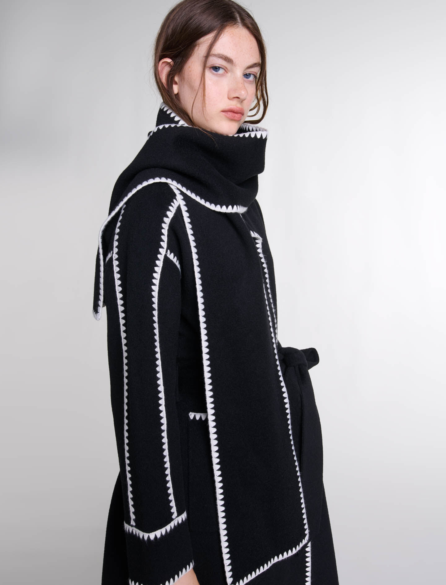 Two-tone double-faced coat