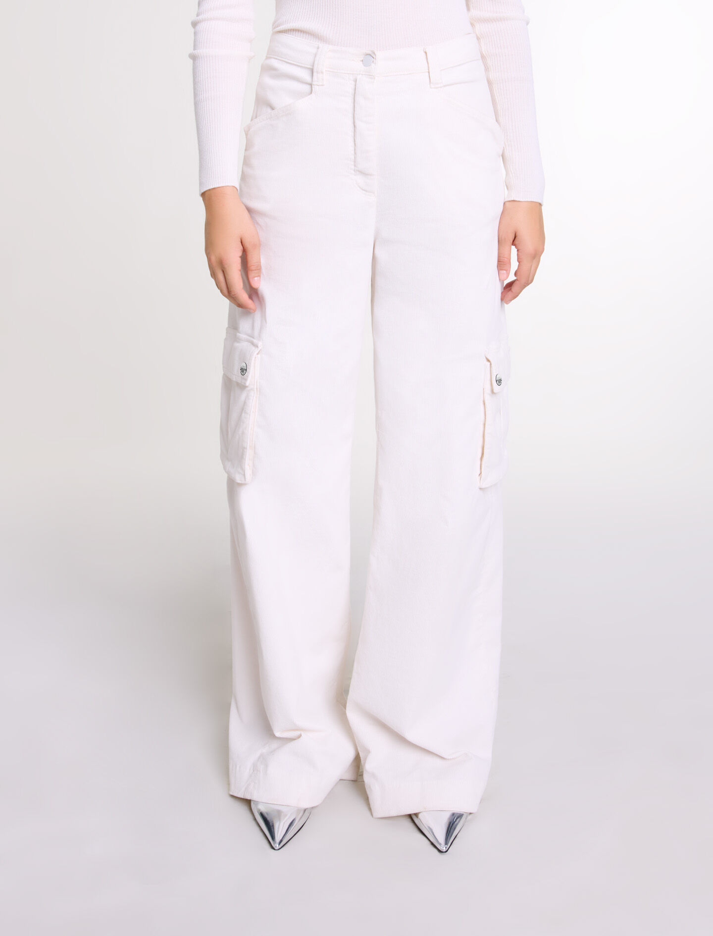 Velour cargo trousers