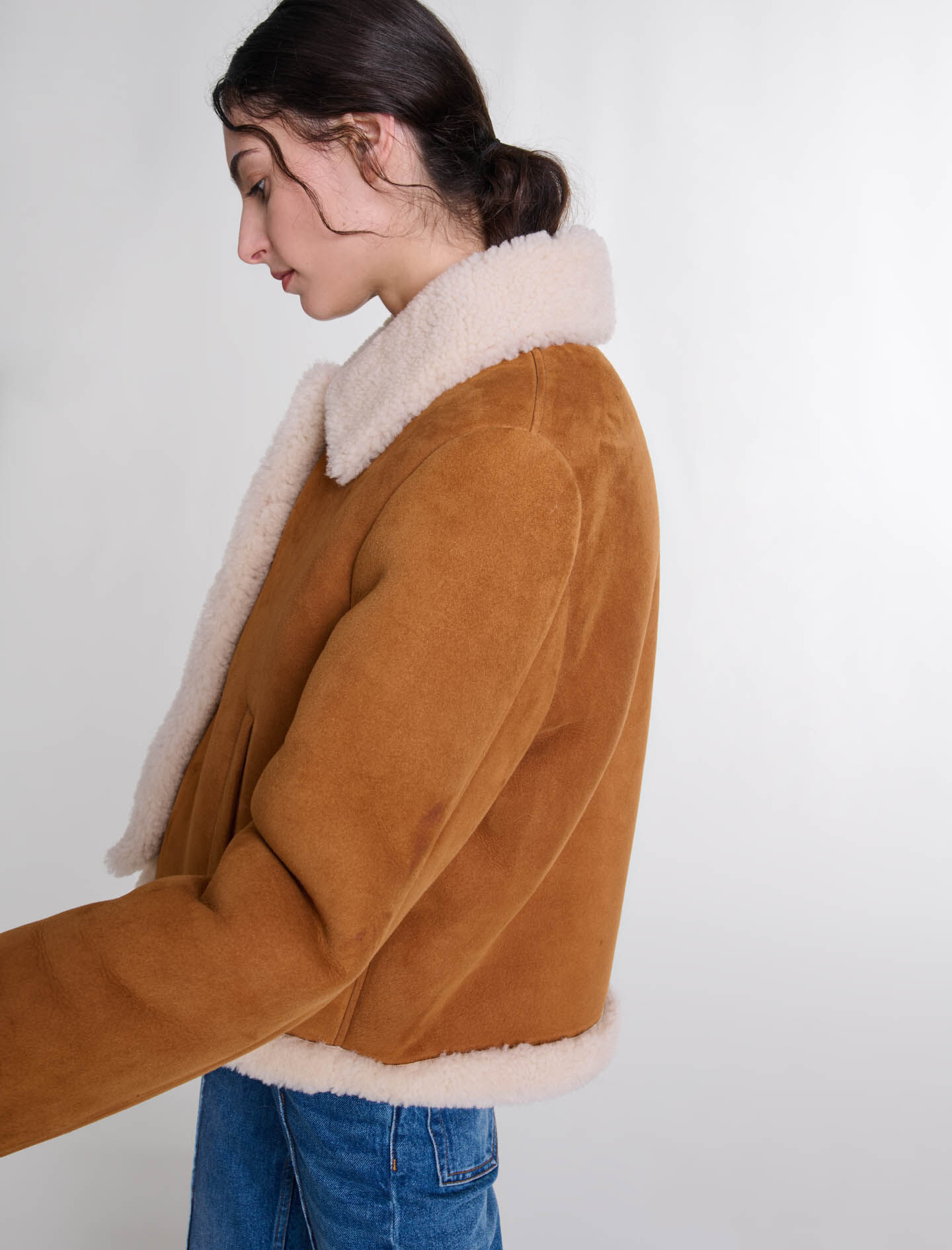 Shearling-effect fur coat