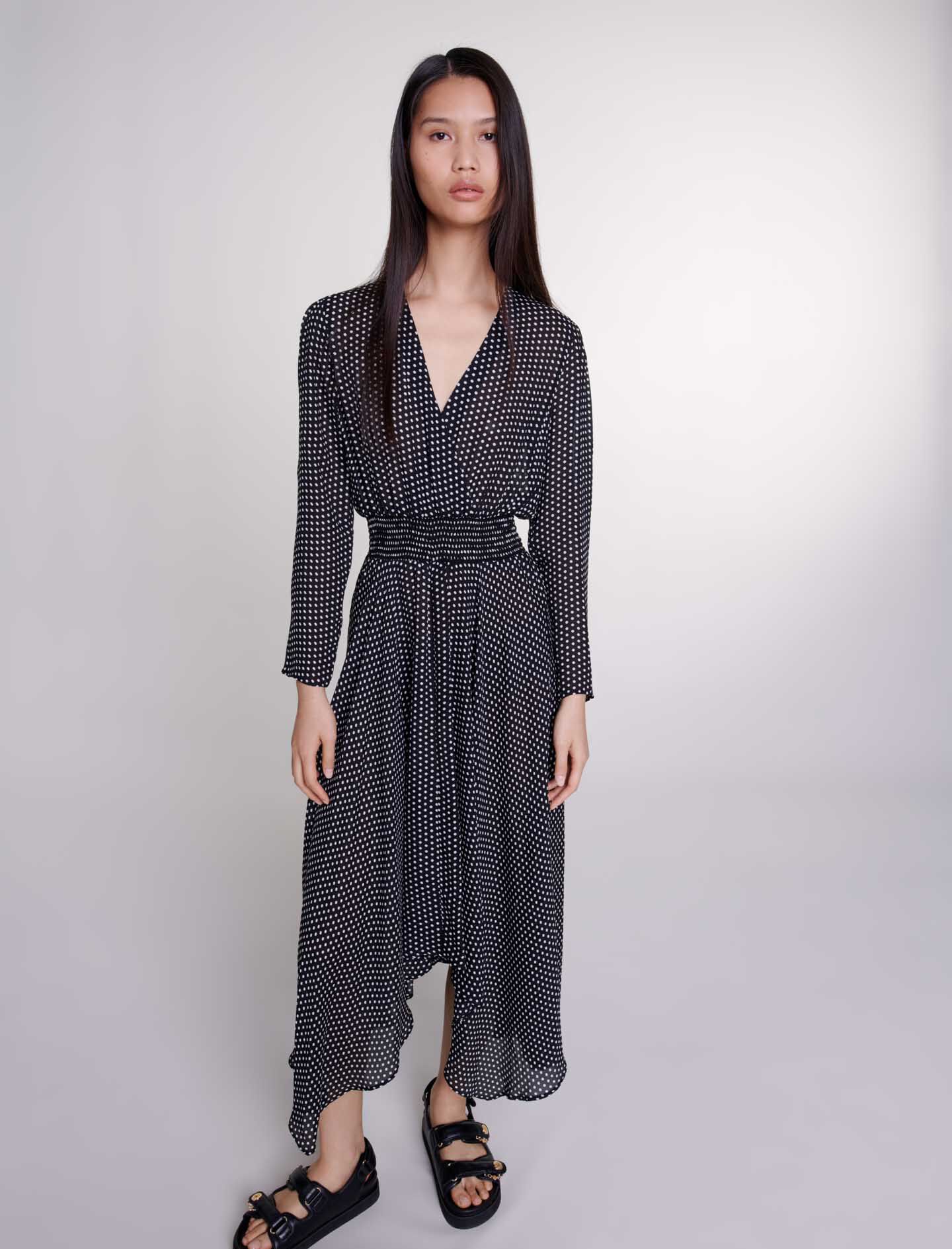 Mid-length polka dot dress