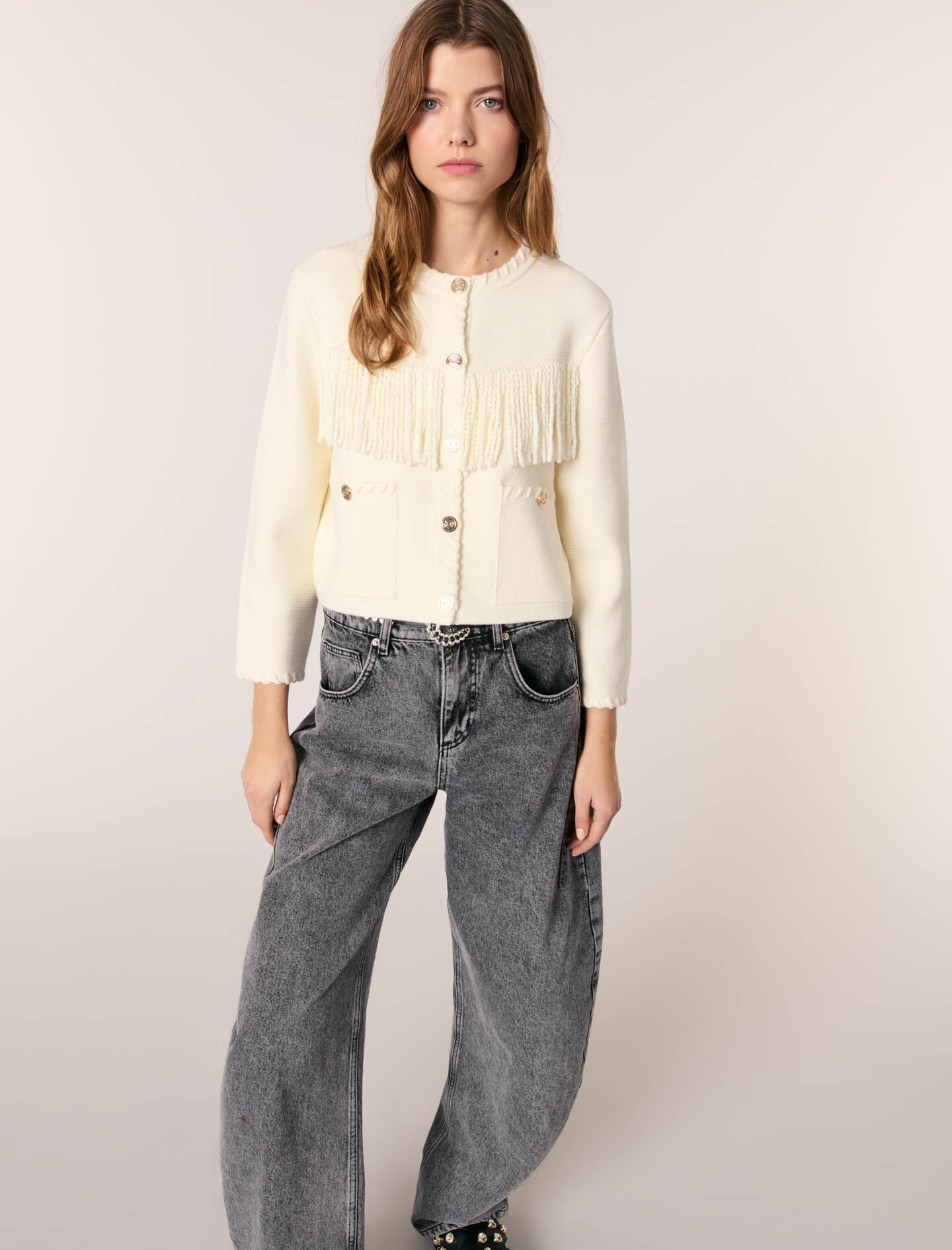 Fringed cardigan