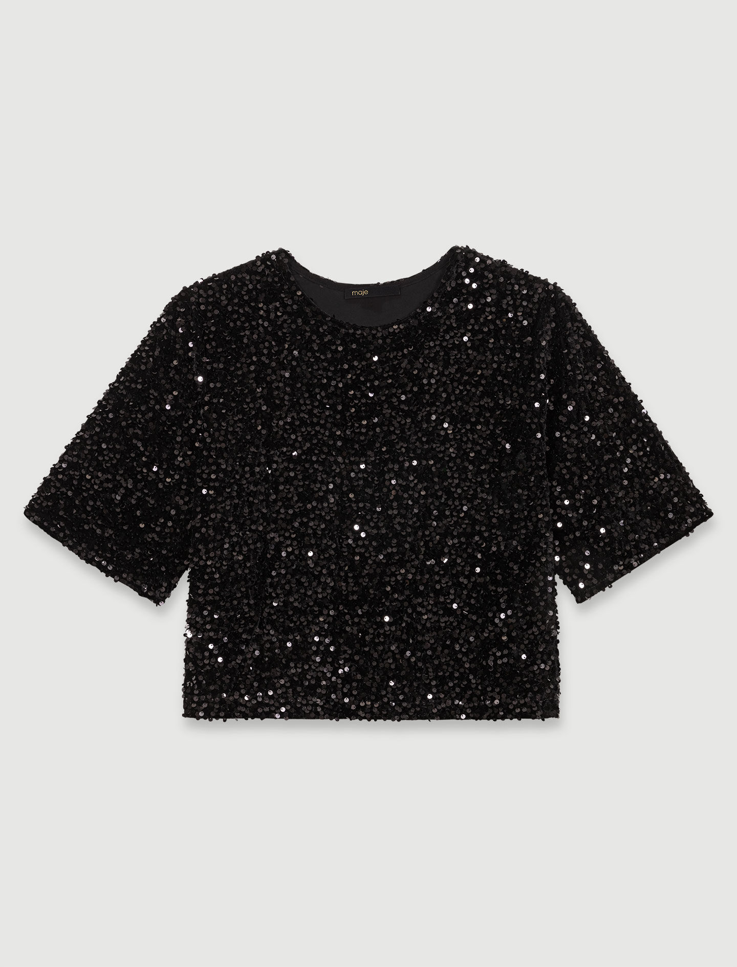 Sequinned velvet top