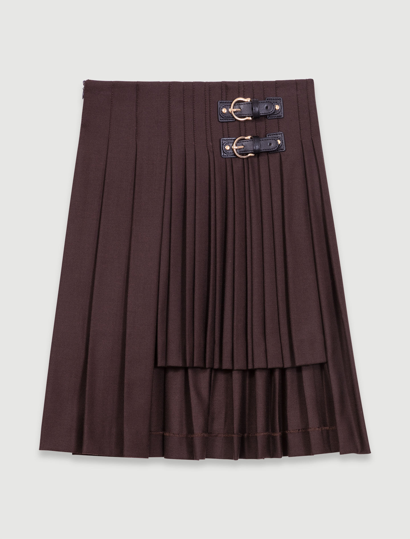 Asymmetrical pleated short skirt
