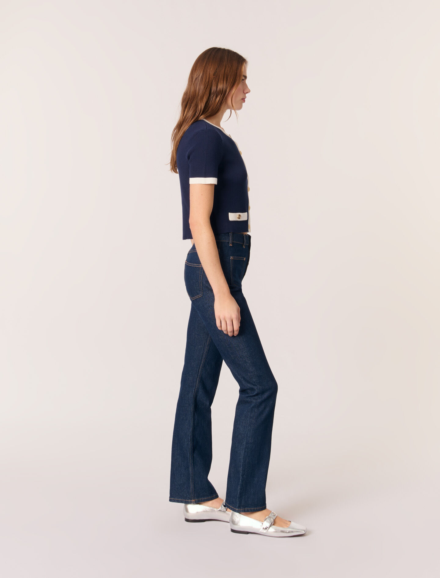 Contrasting cropped cardigan