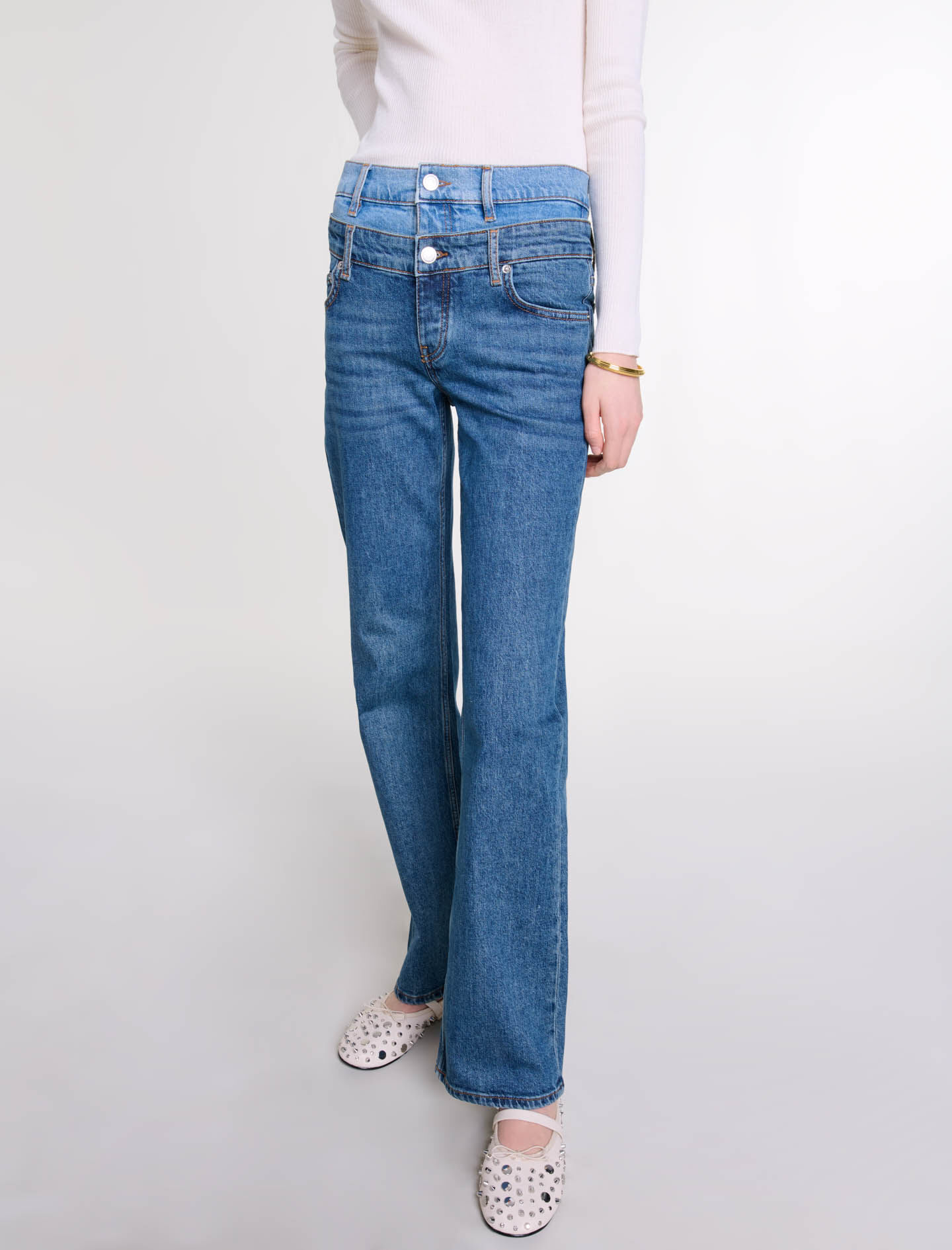 Double waistband jeans