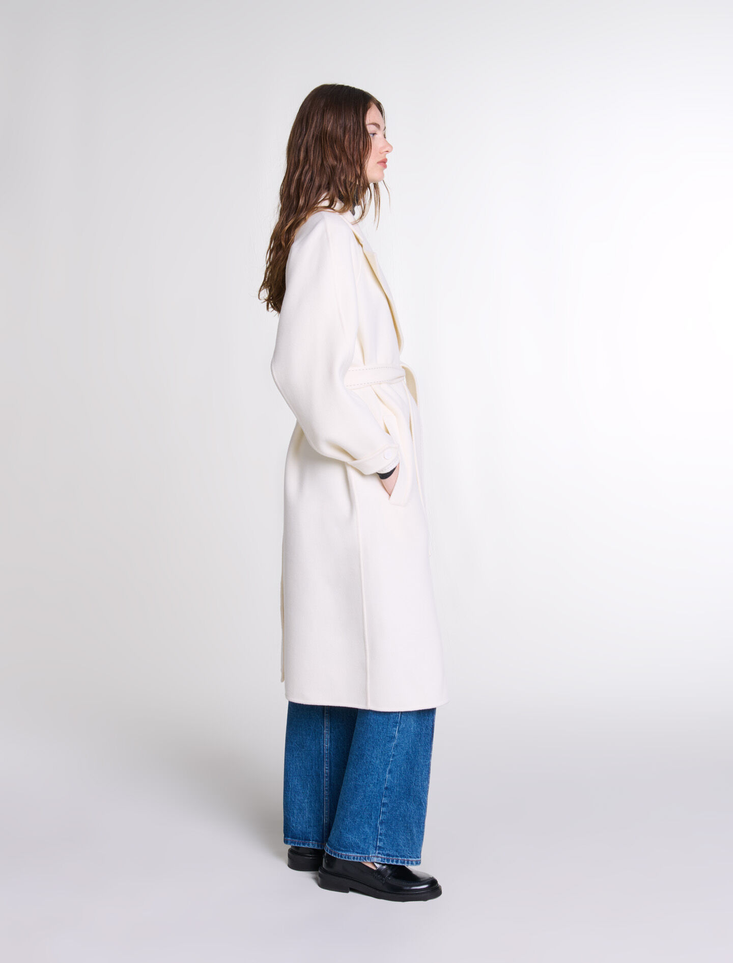 Double-faced mid-length coat