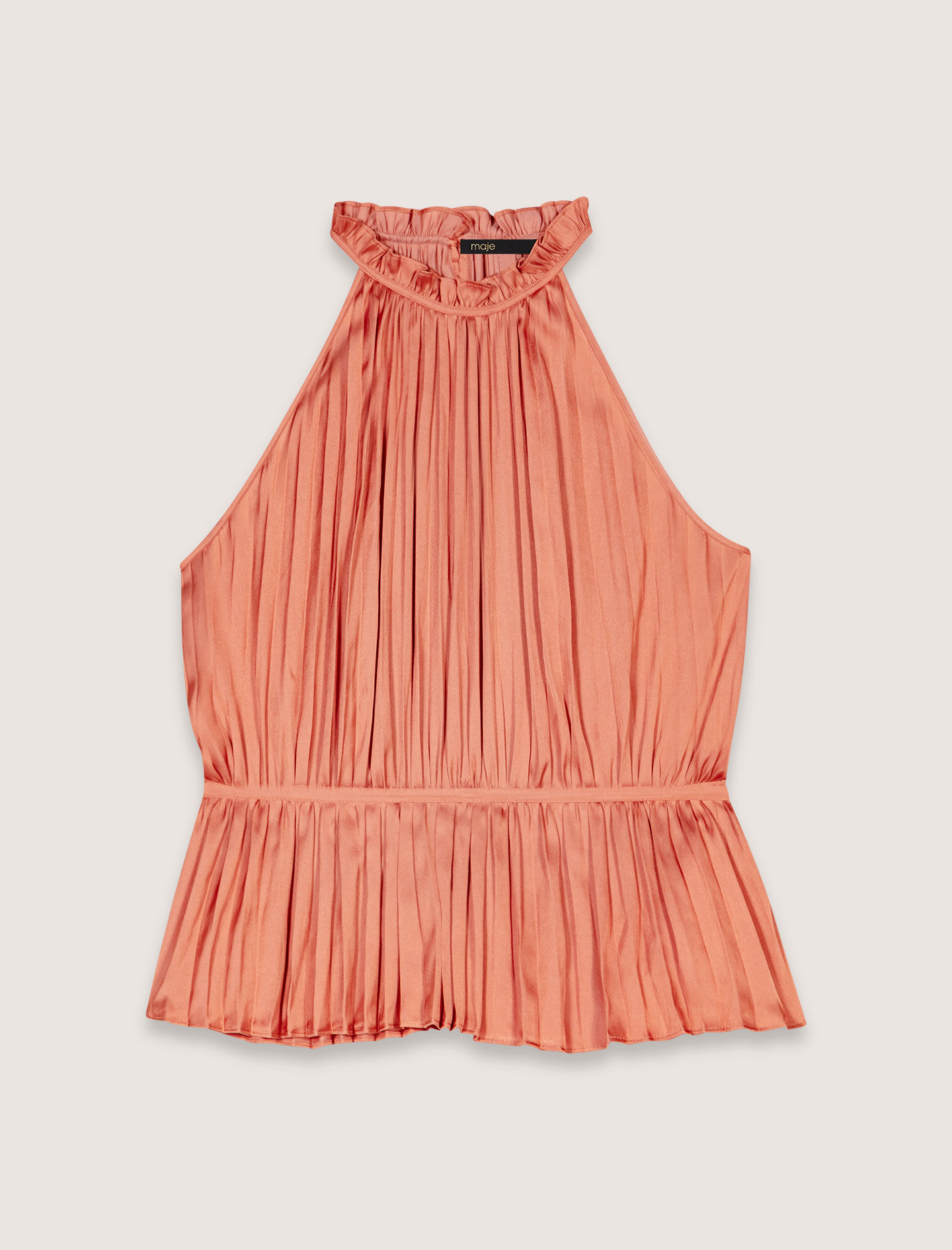 Sleeveless pleated top