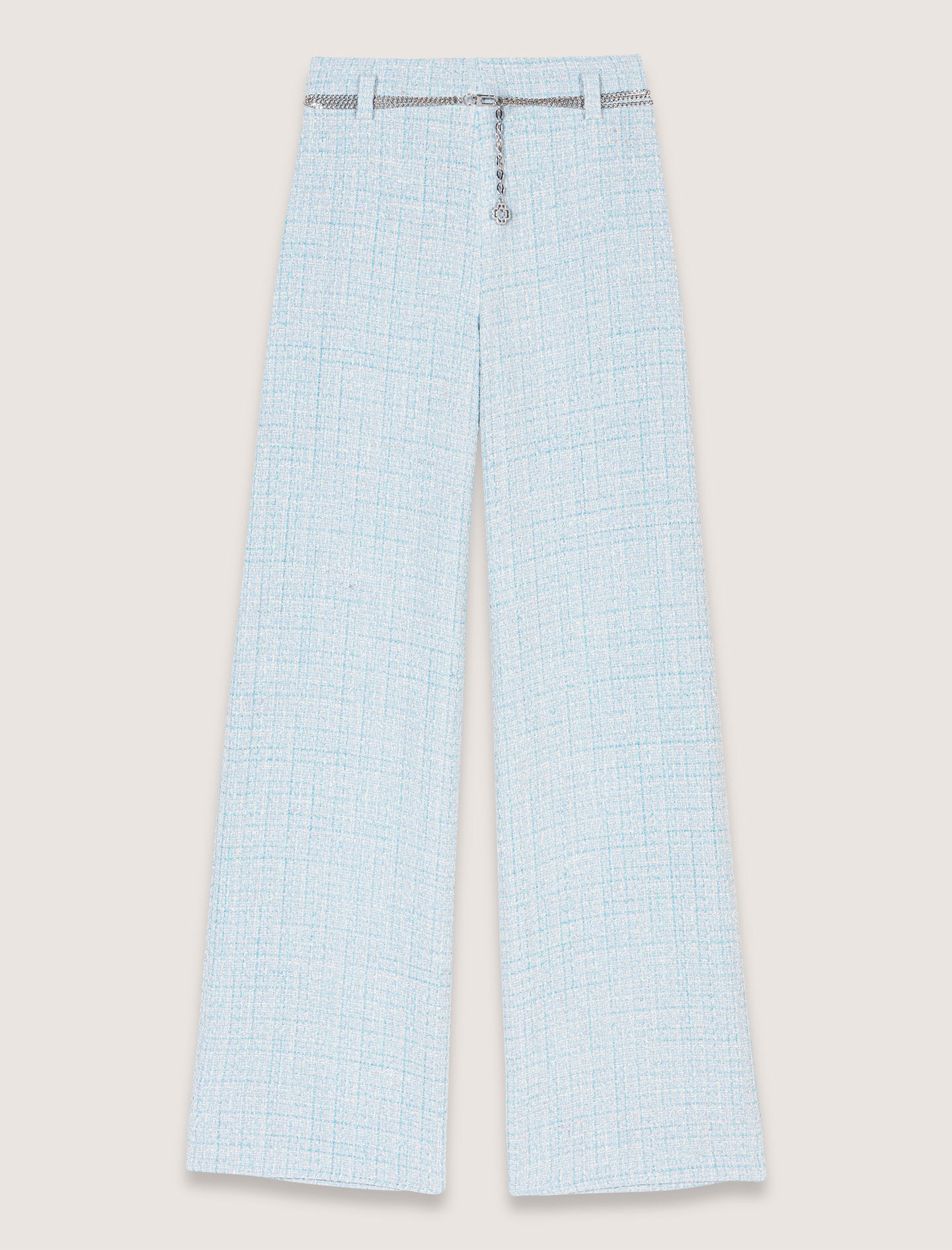 Tweed trousers with belt