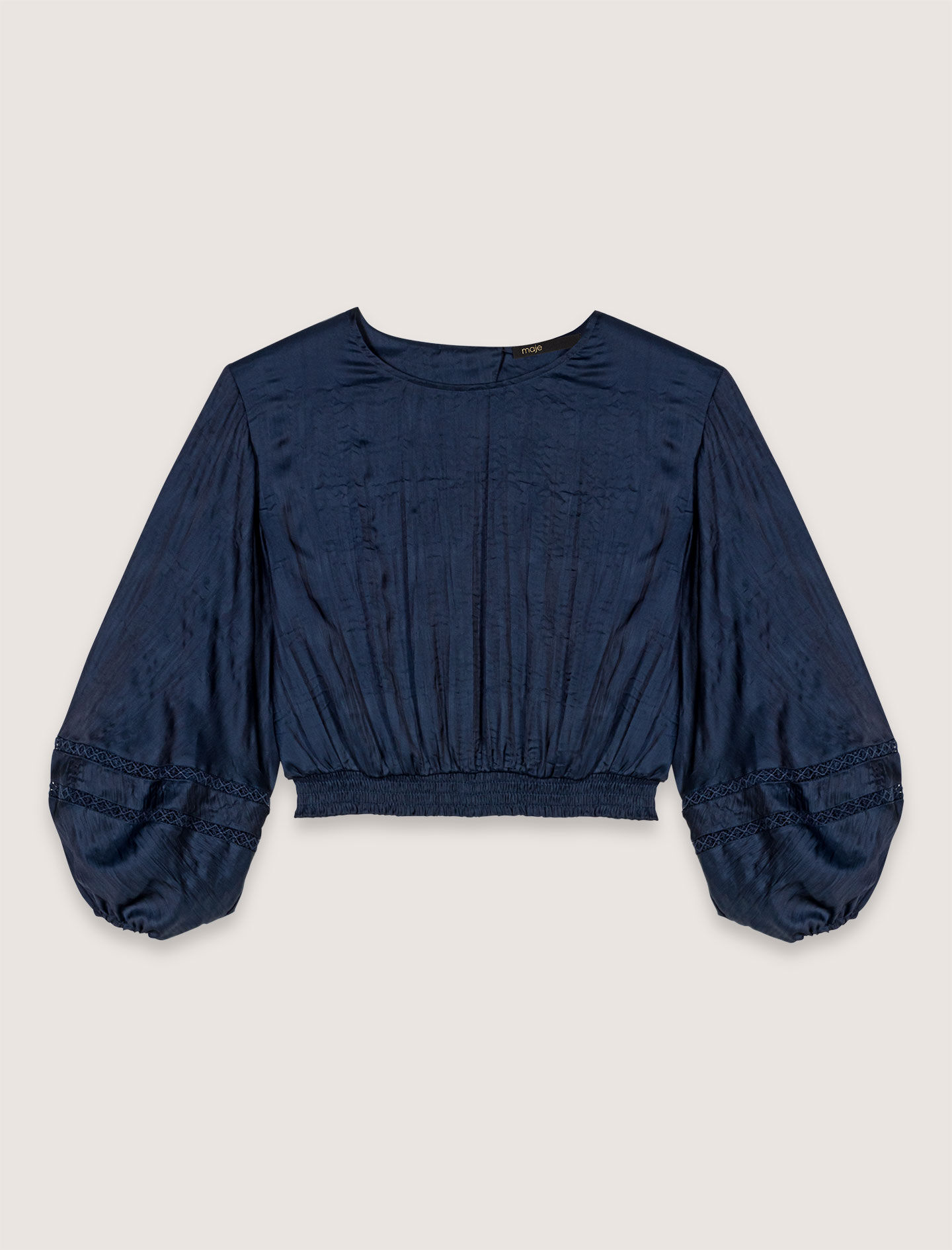 Satin-look short top