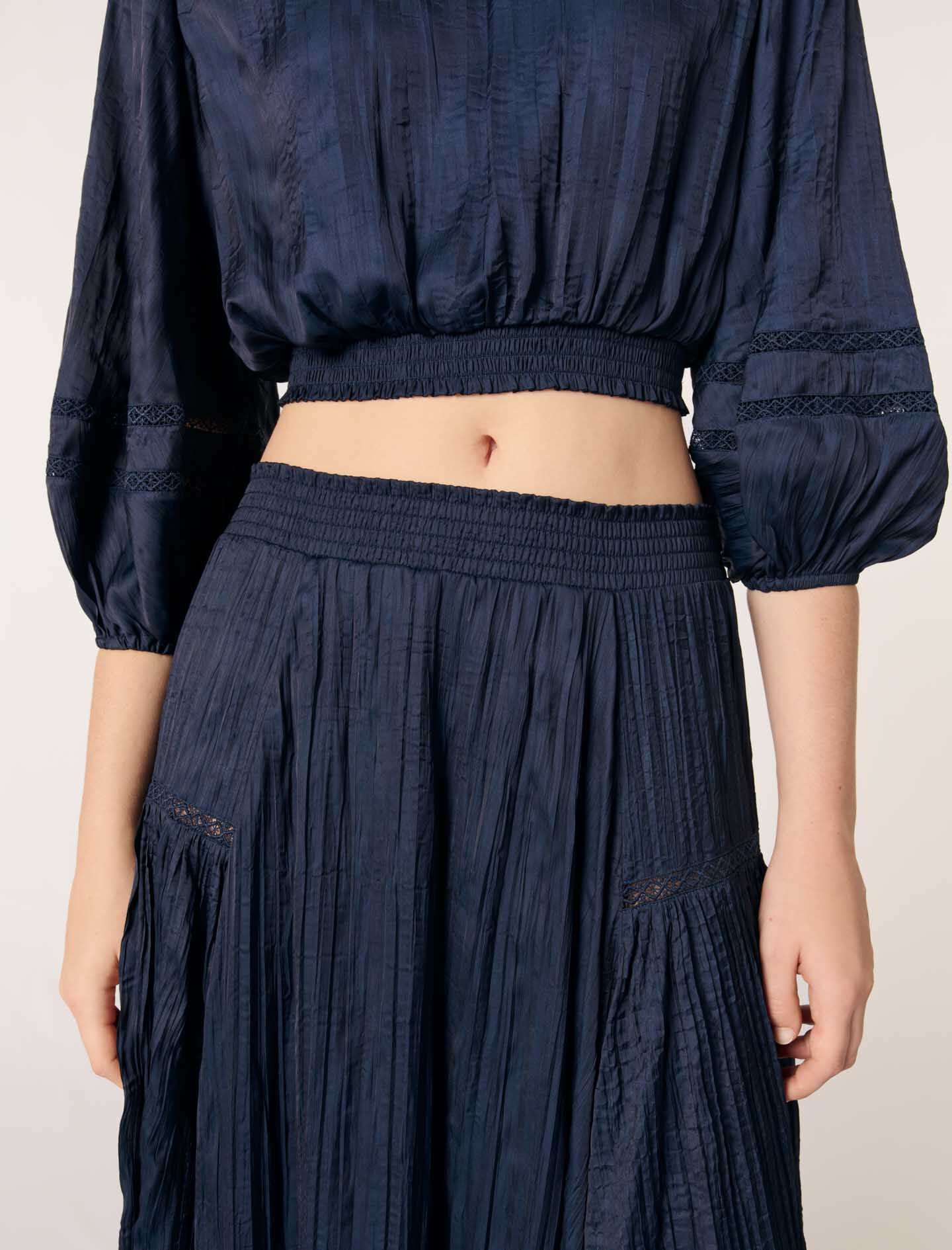 Satin-effect maxi skirt