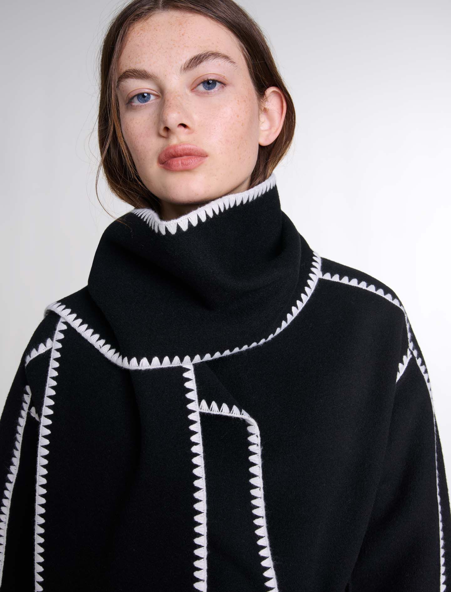 Two-tone double-faced coat