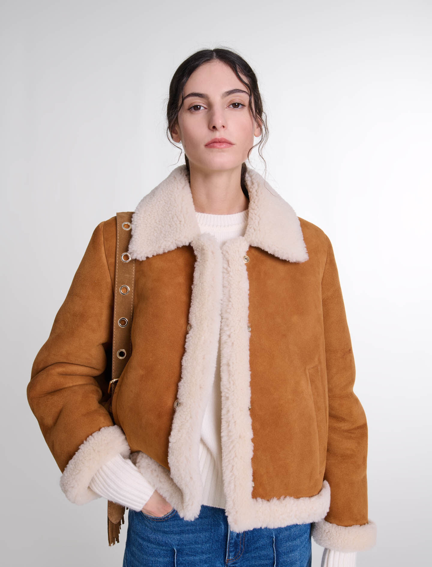 Shearling-effect fur coat