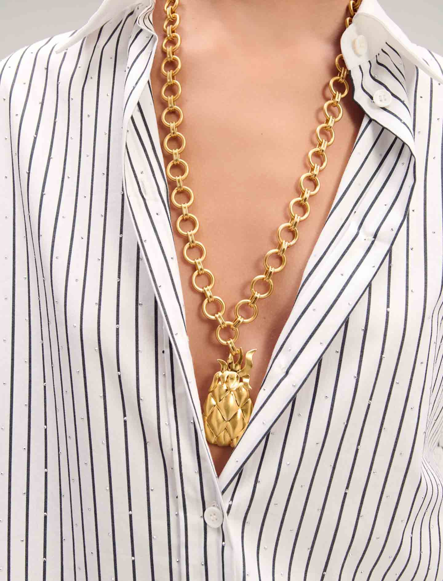 Rhinestone striped shirt