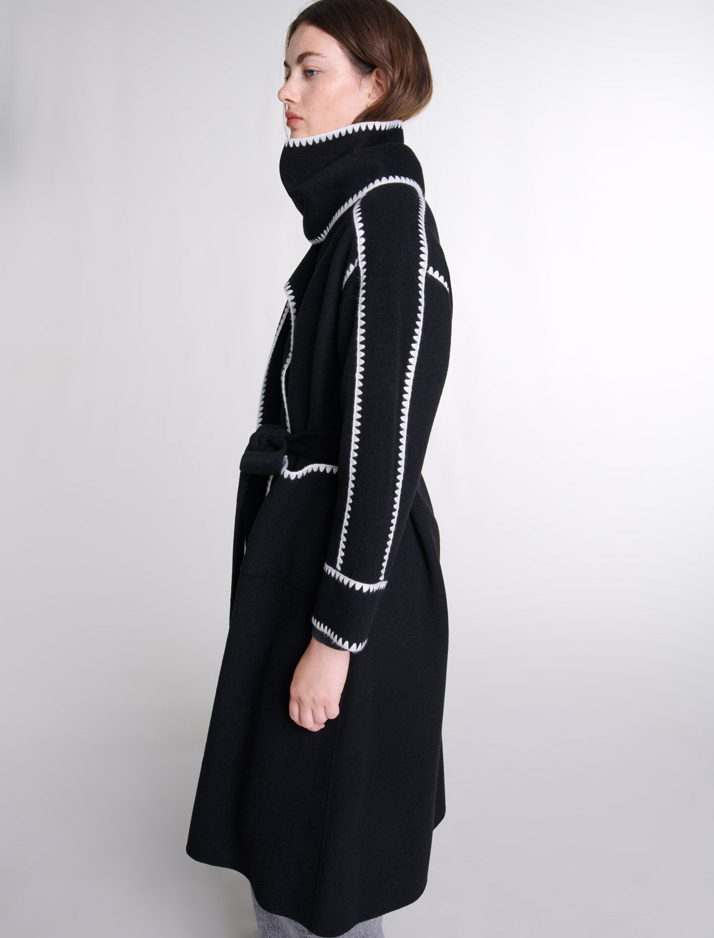 Two-tone double-faced coat