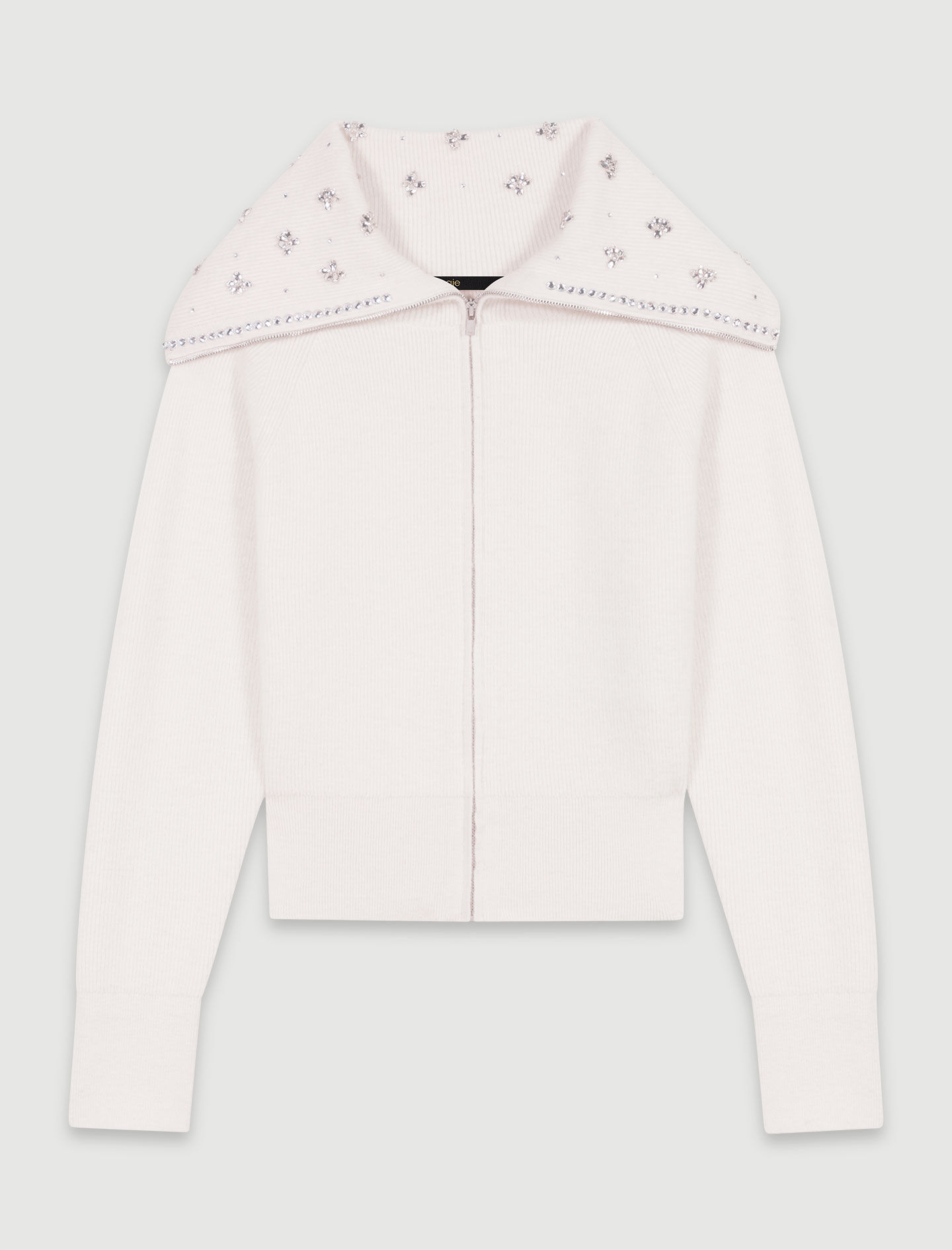 Cardigan with jewellery neck