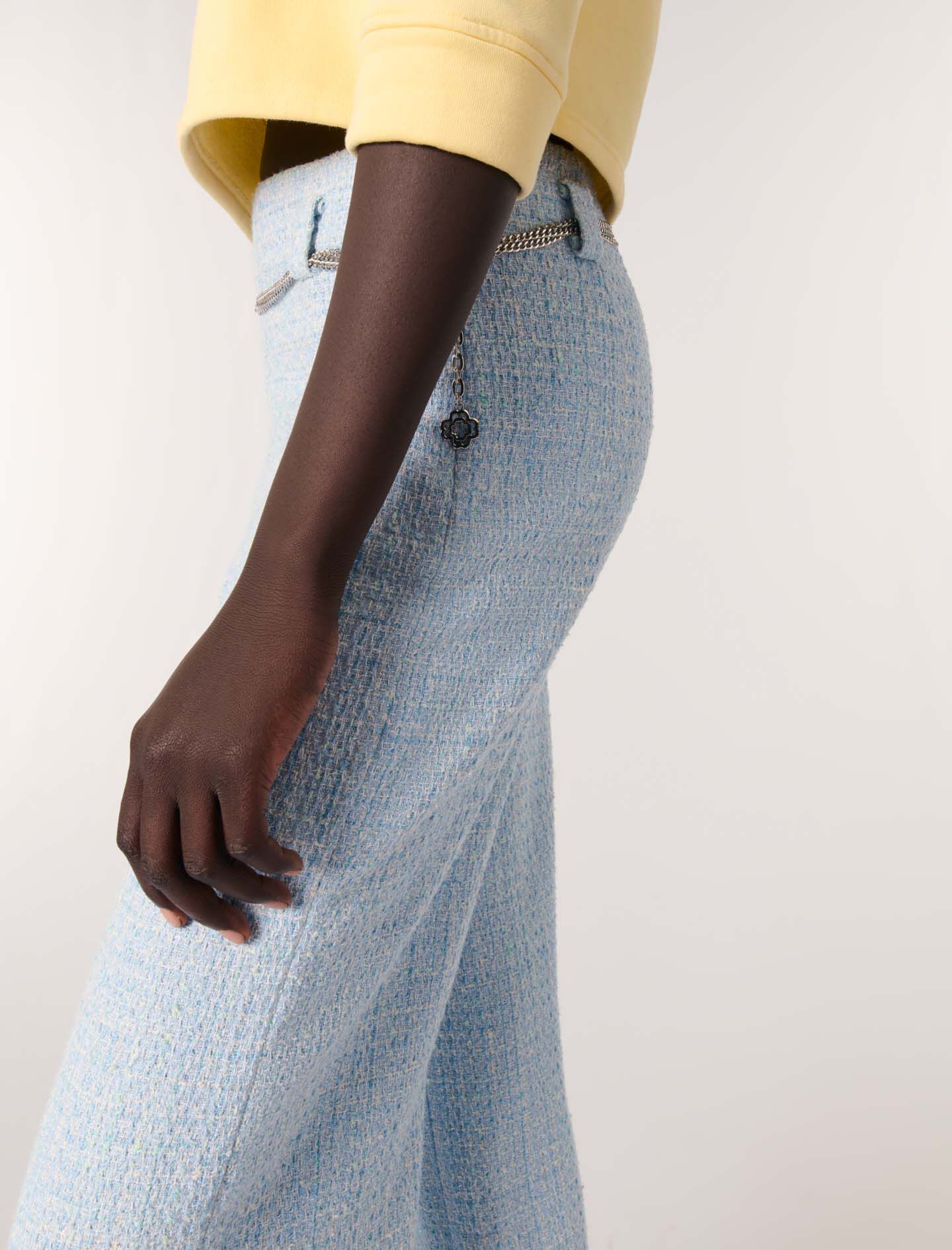 Tweed trousers with belt