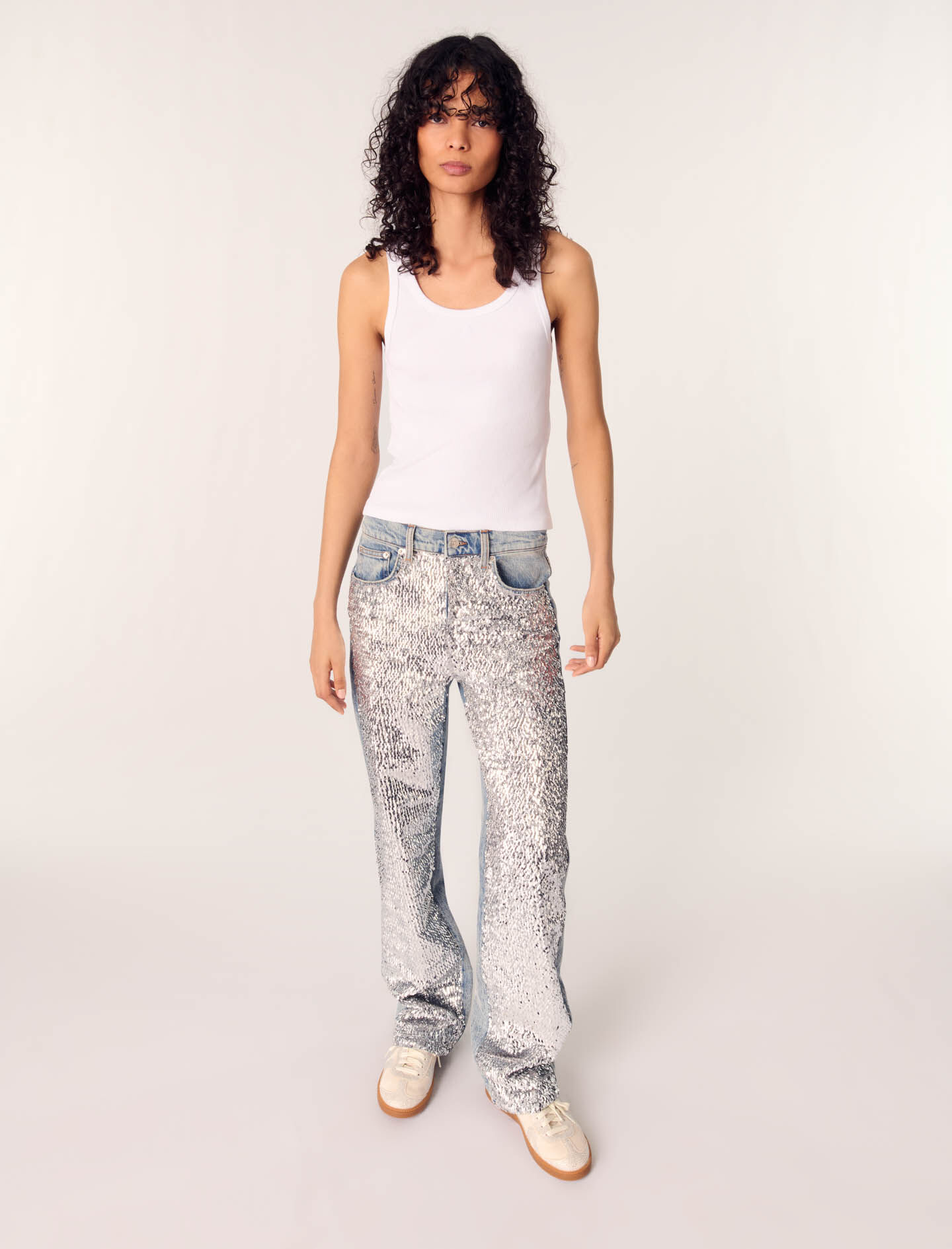 Sequinned jeans
