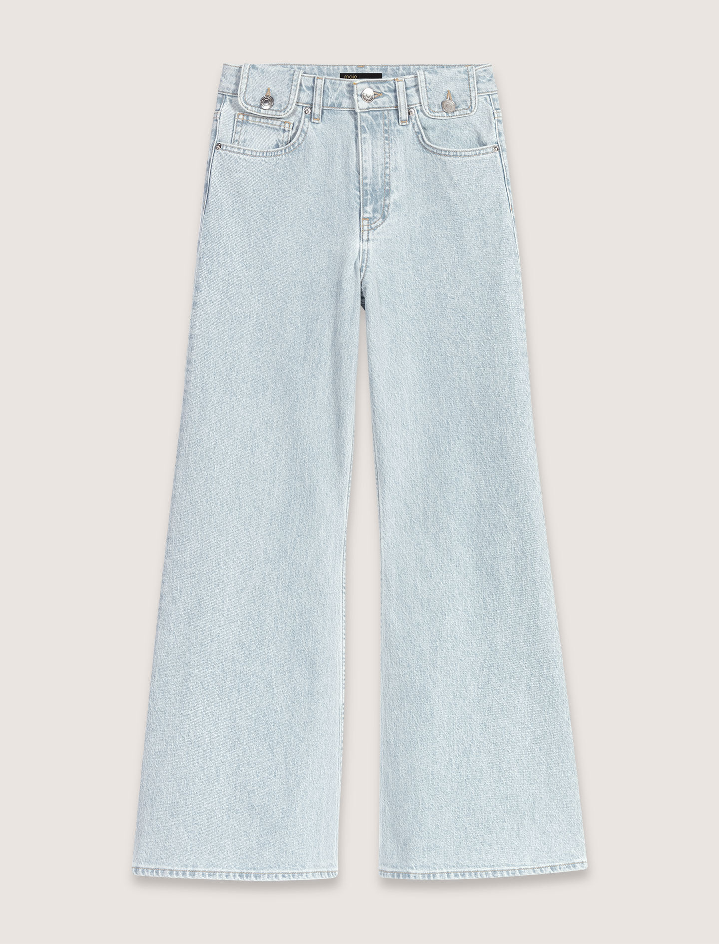 Faded wide-leg jeans