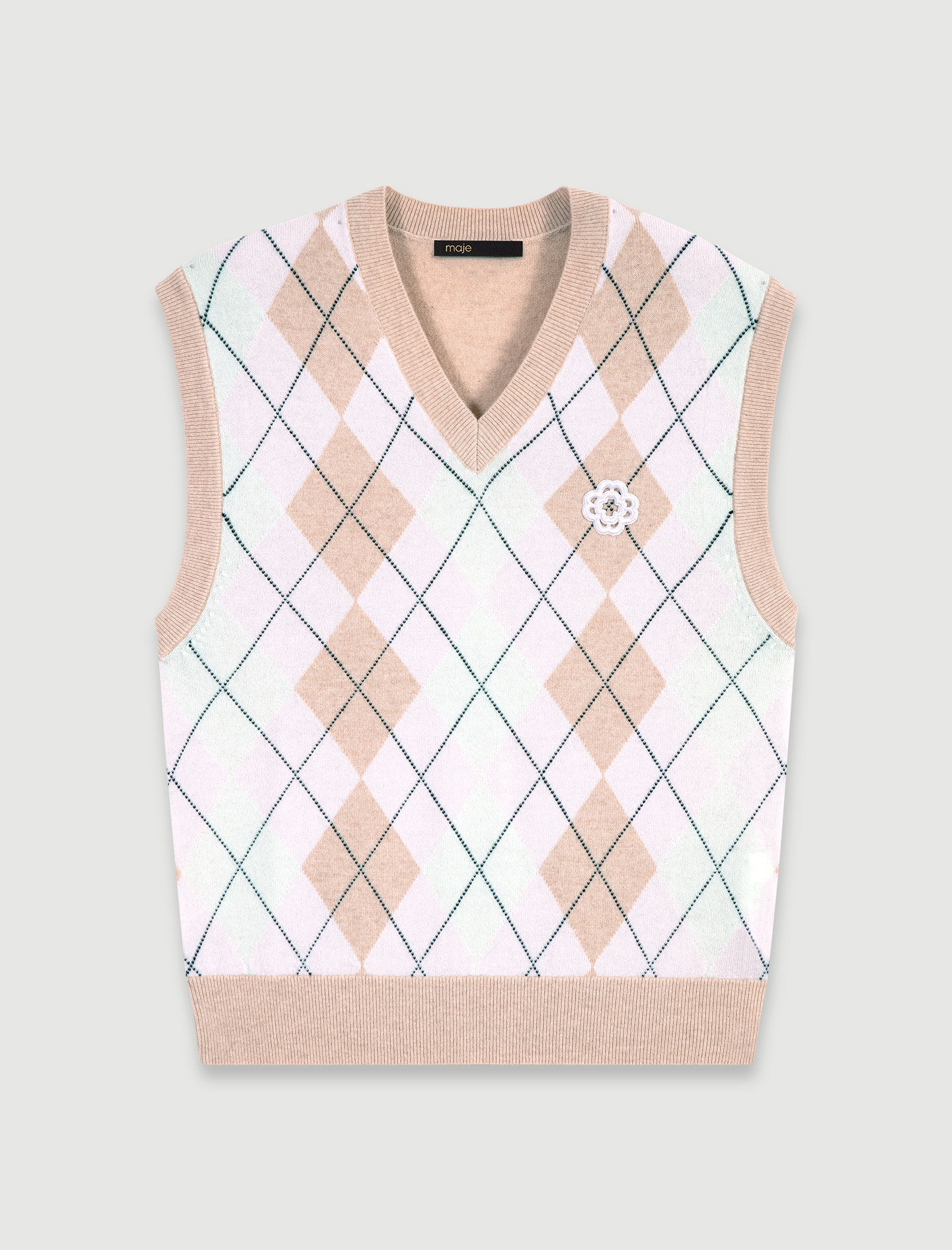 Sleeveless wool blend jumper