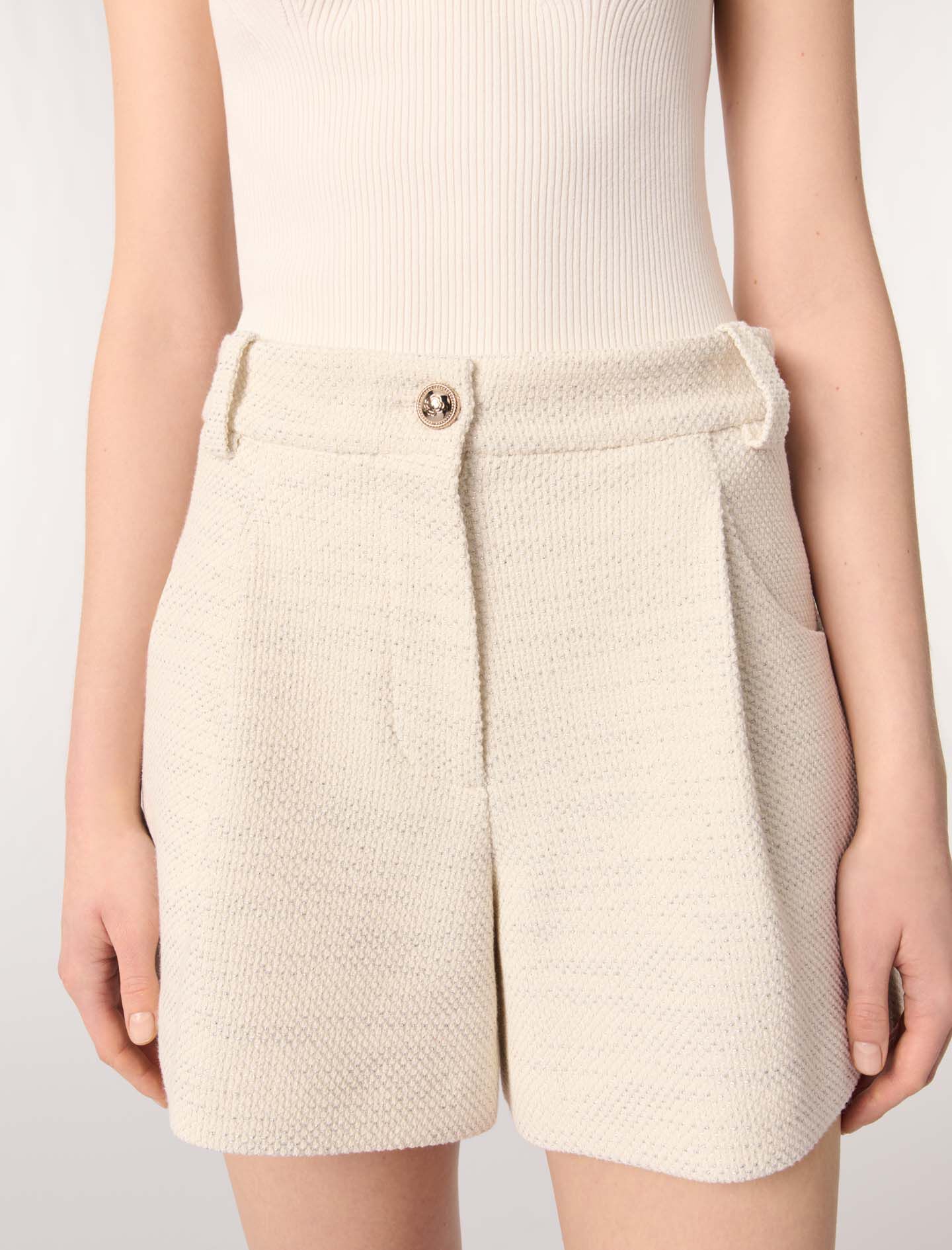 Tweed and lurex shorts