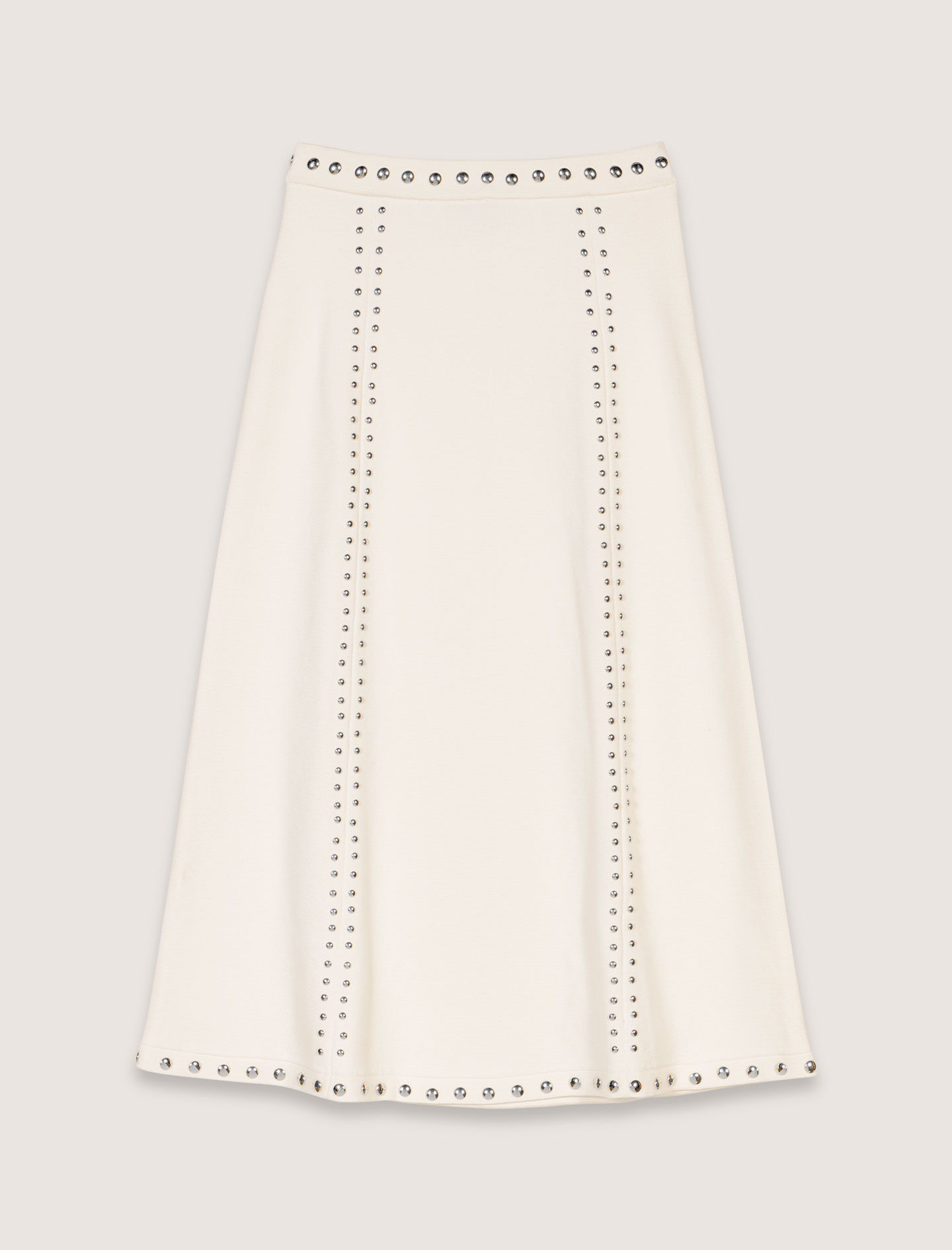 Knit midi skirt with studs