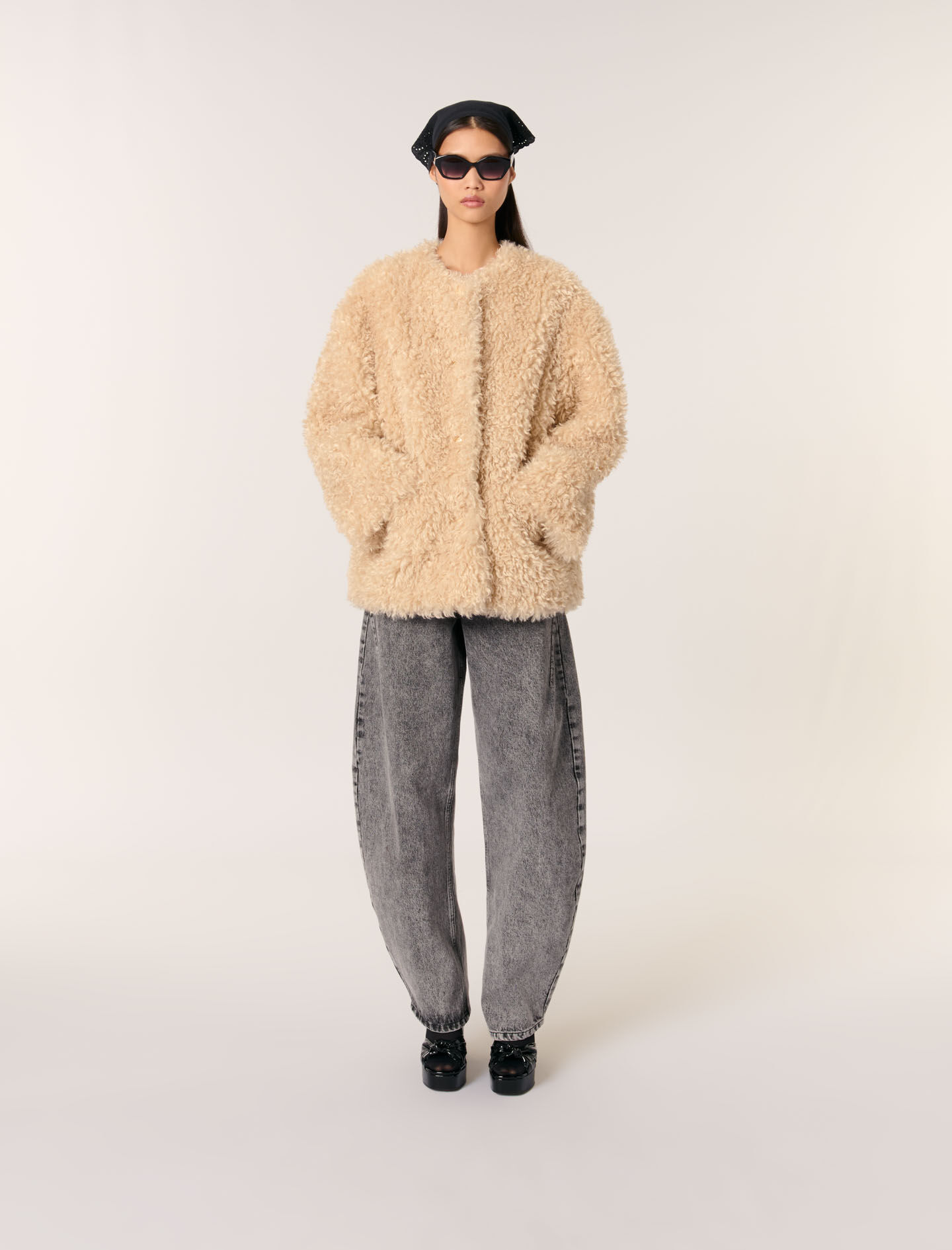 Short faux fur coat