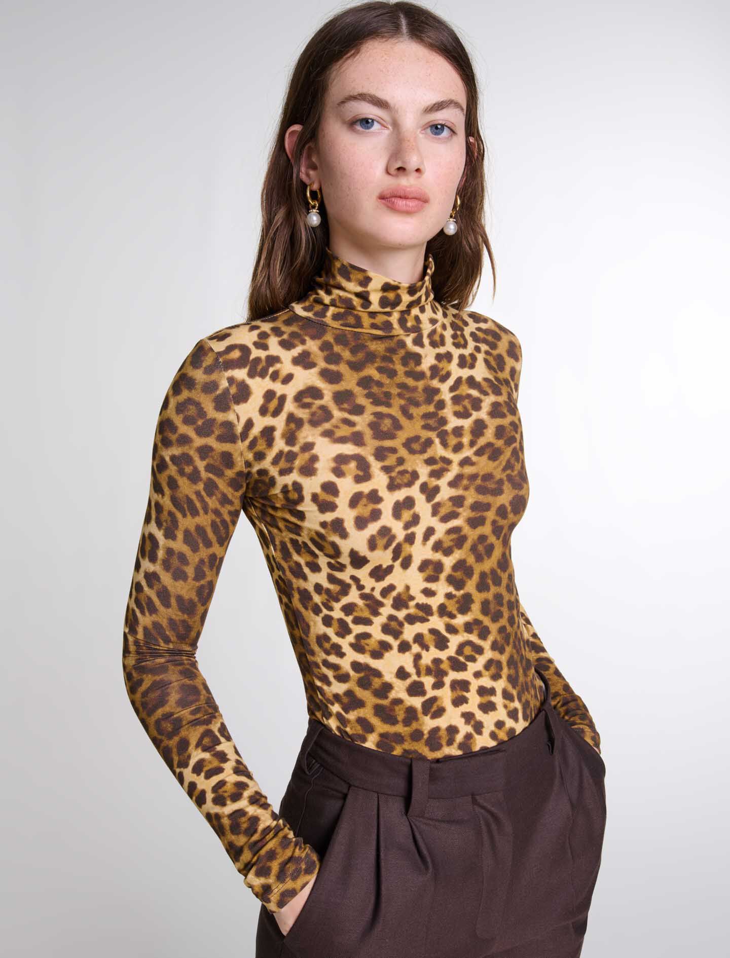 Leopard-print jumper